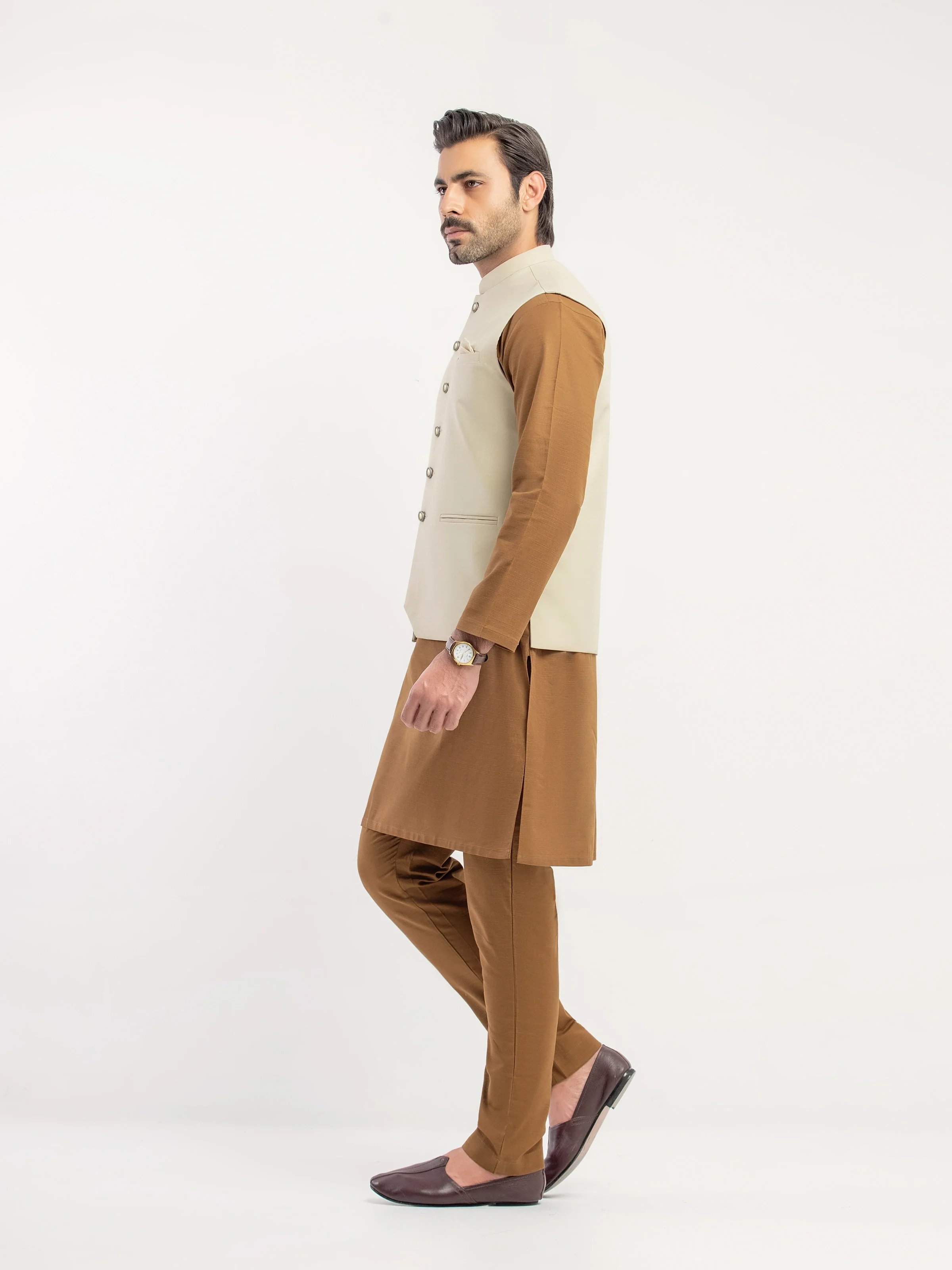 Men's Light Sage Waist Coat - EMTWCP6-36004 - Image 4