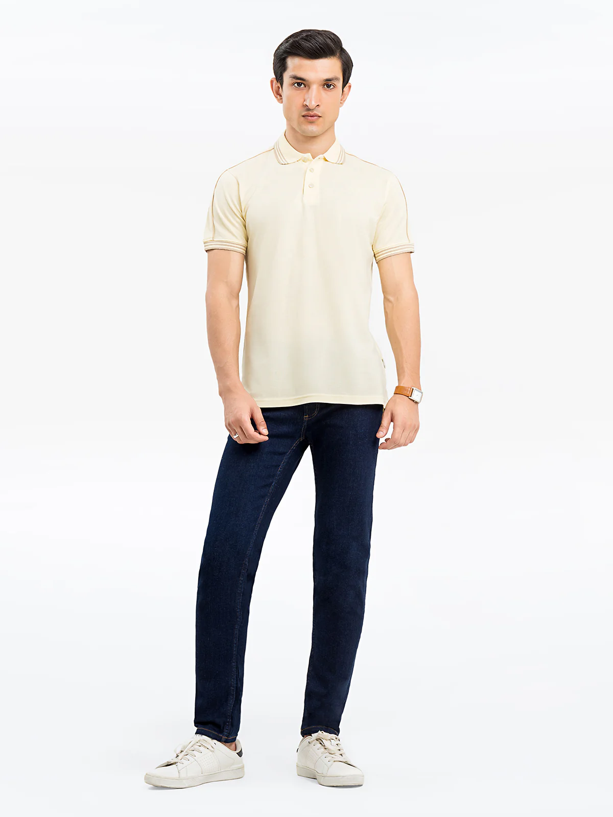 Men's Light Yellow Polo Shirt - EMTPS24-051 - Image 2