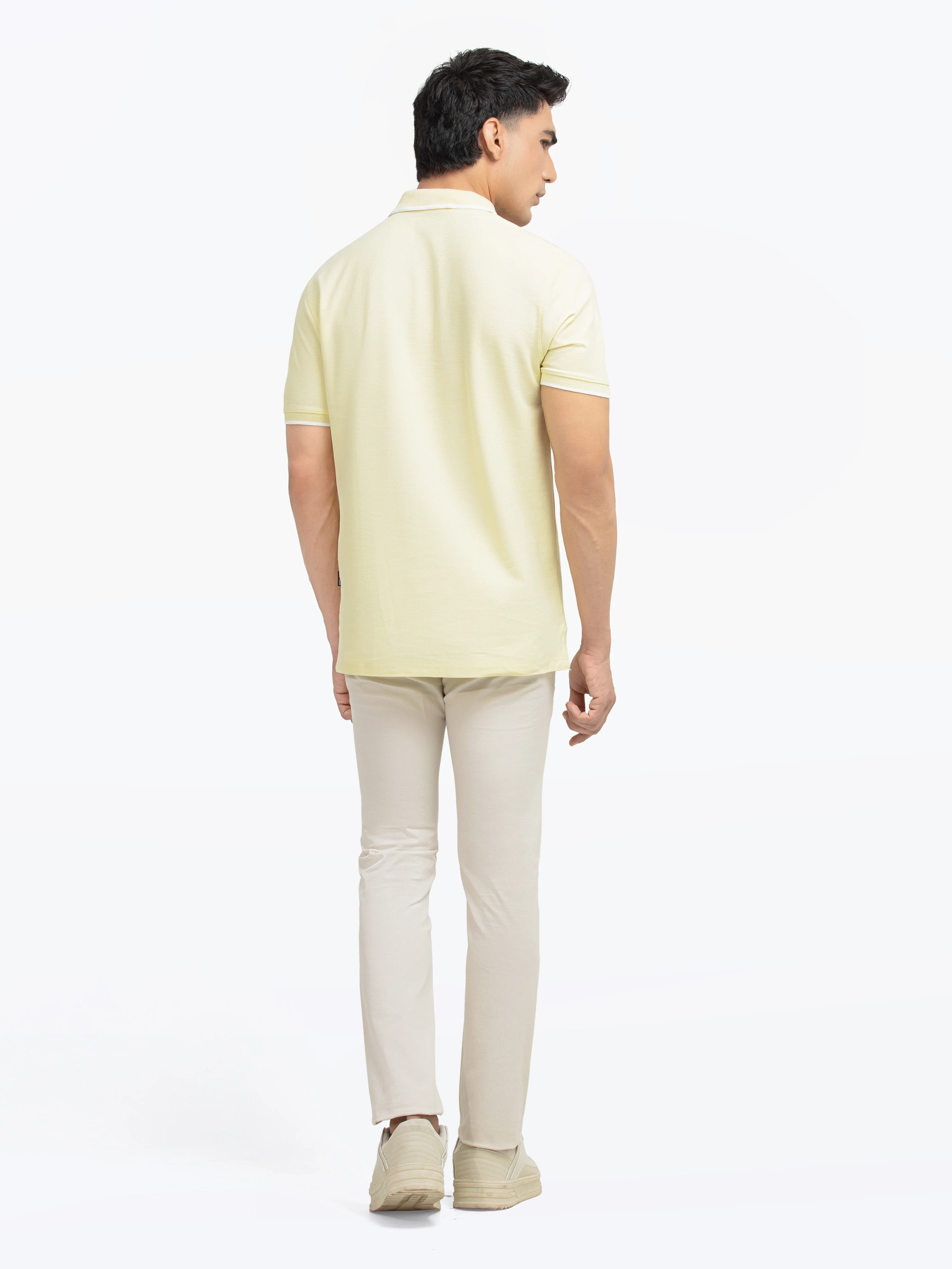 Men's Light Yellow Polo Shirt - EMTPS5-044 - Image 5