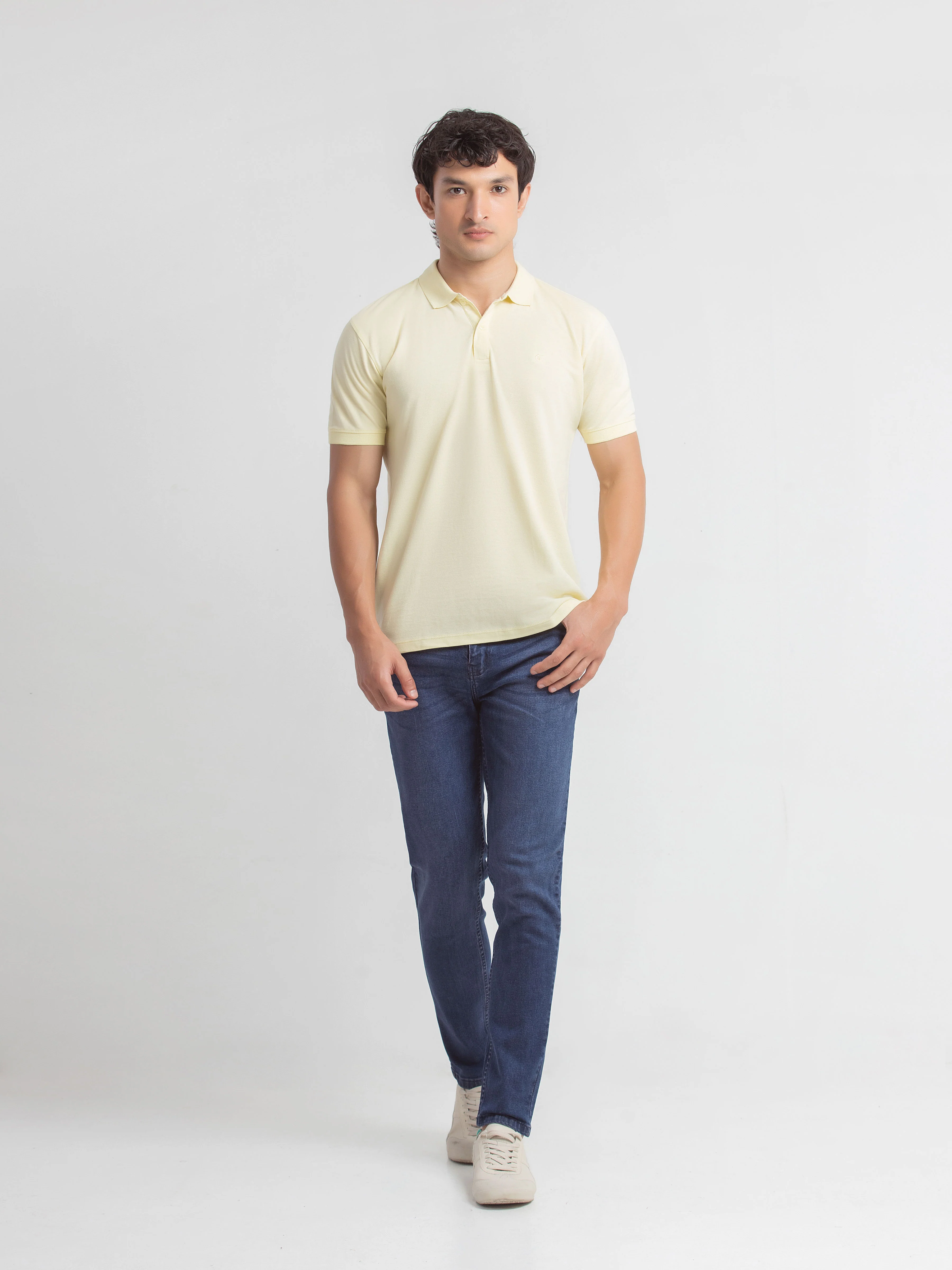 Men's Light Yellow Polo Shirt - EMTPS6-008 - Image 2