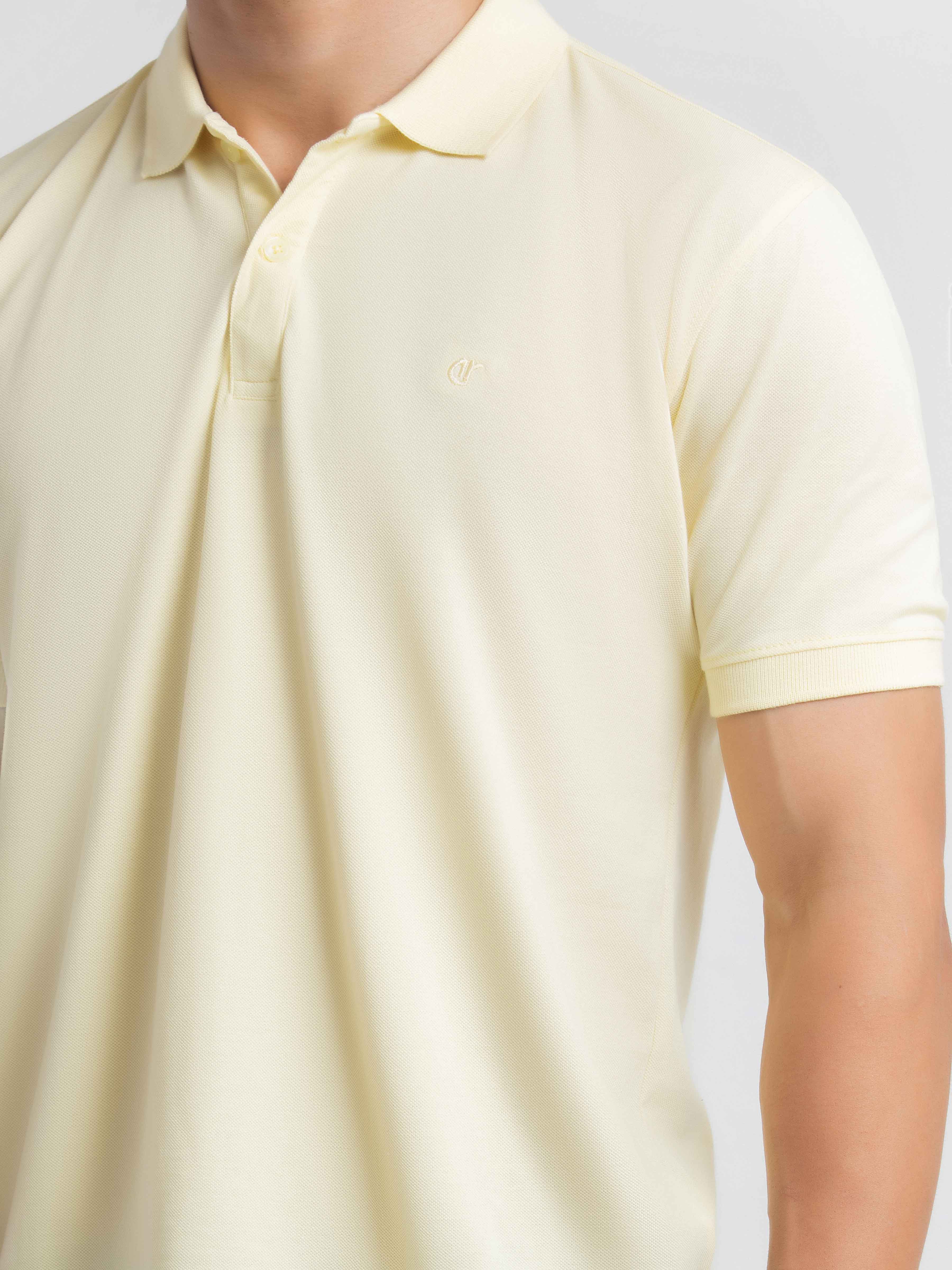 Men's Light Yellow Polo Shirt - EMTPS6-008 - Image 3