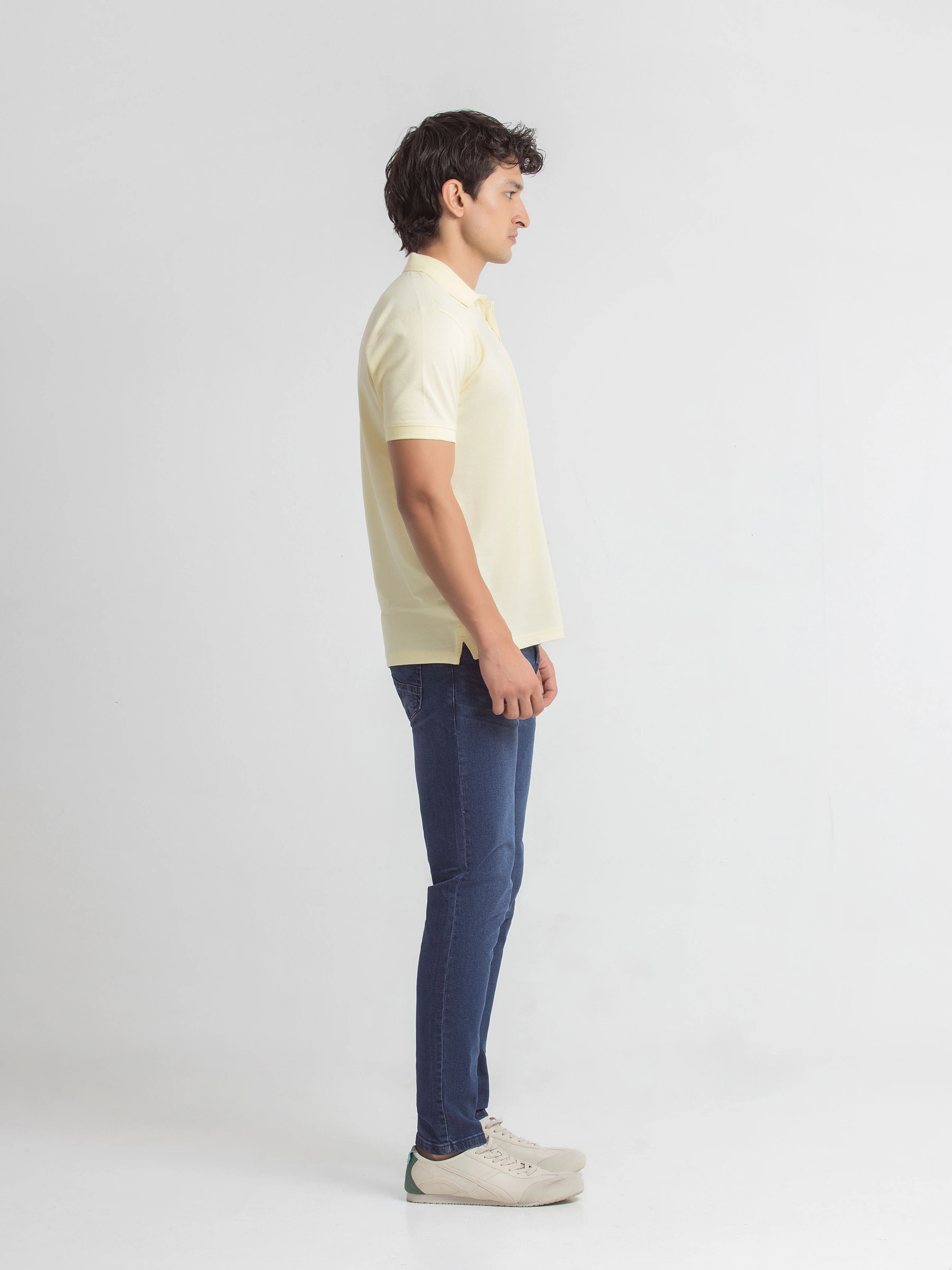 Men's Light Yellow Polo Shirt - EMTPS6-008 - Image 4