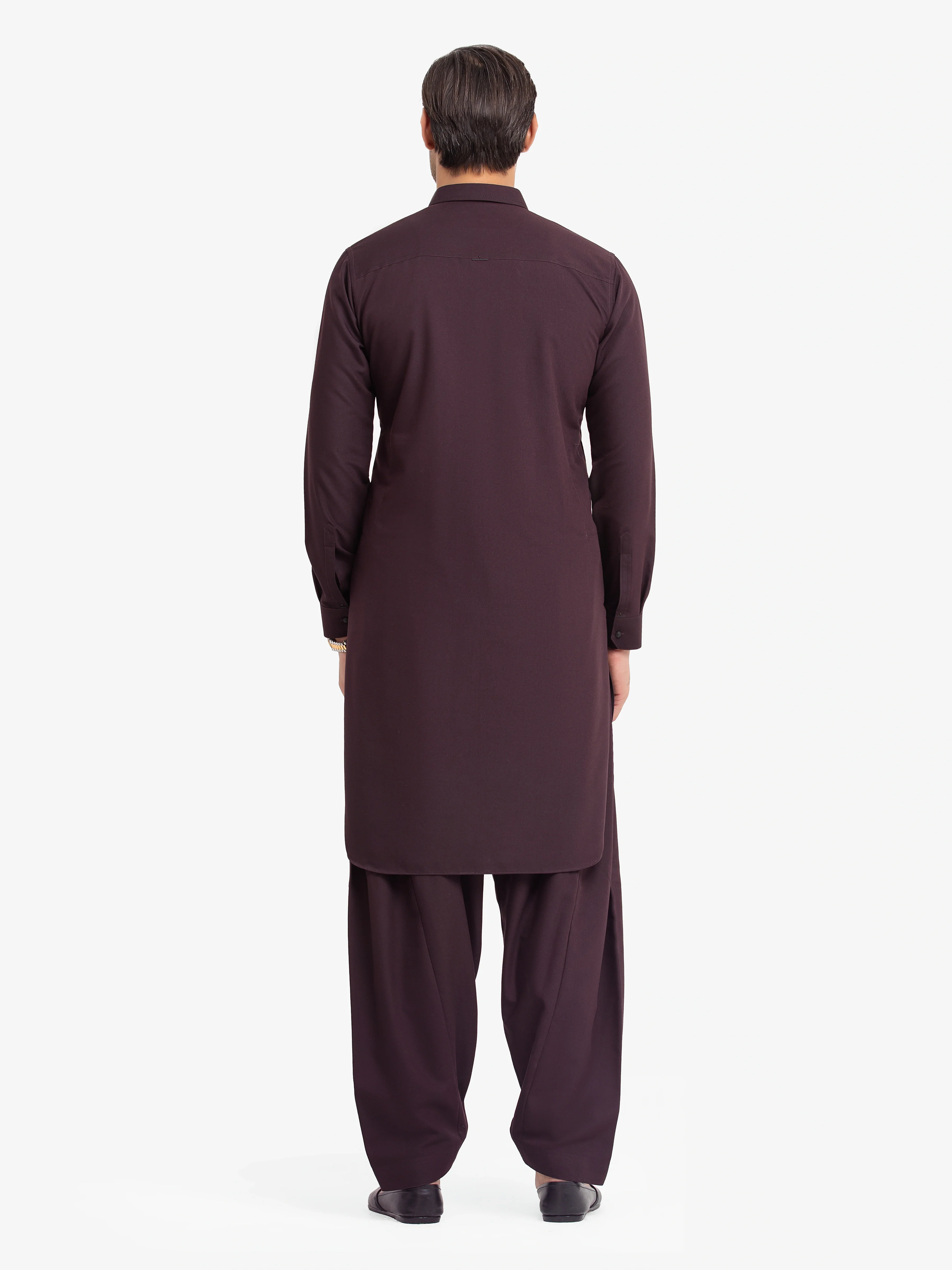 Men's Magenta Purple Shalwar Kameez - EMTKS24W-41130 - Image 4