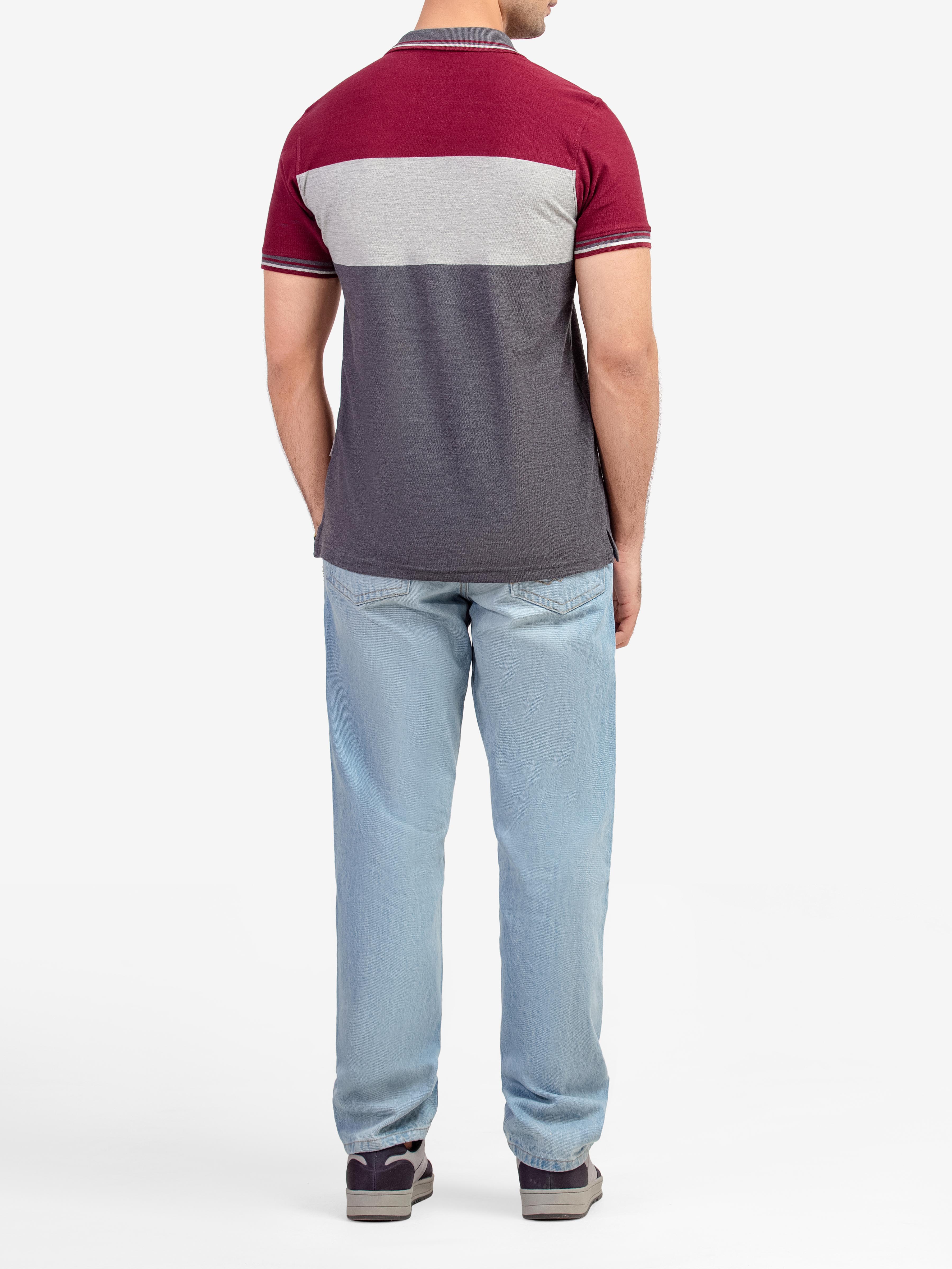 Men's Maroon & Grey Polo Shirt - EMTPS5-076 - Image 5
