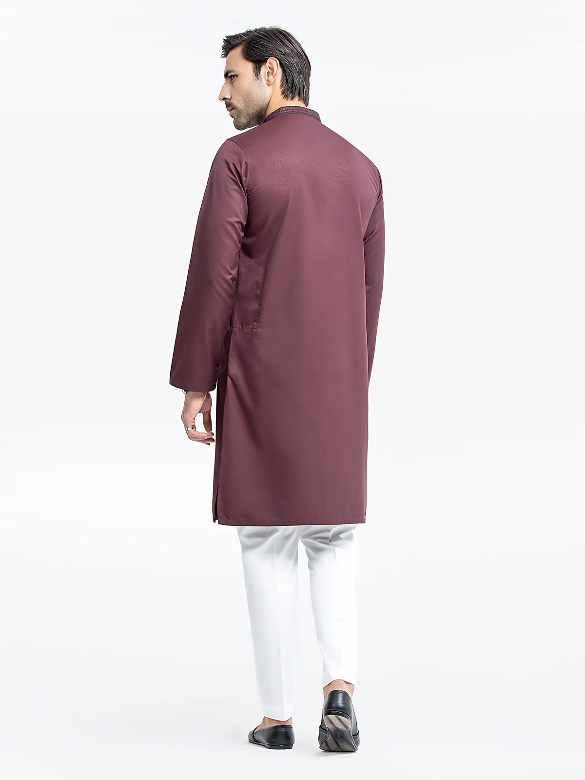 Men's Maroon Kurta - EMTK24S-99447 - Image 5