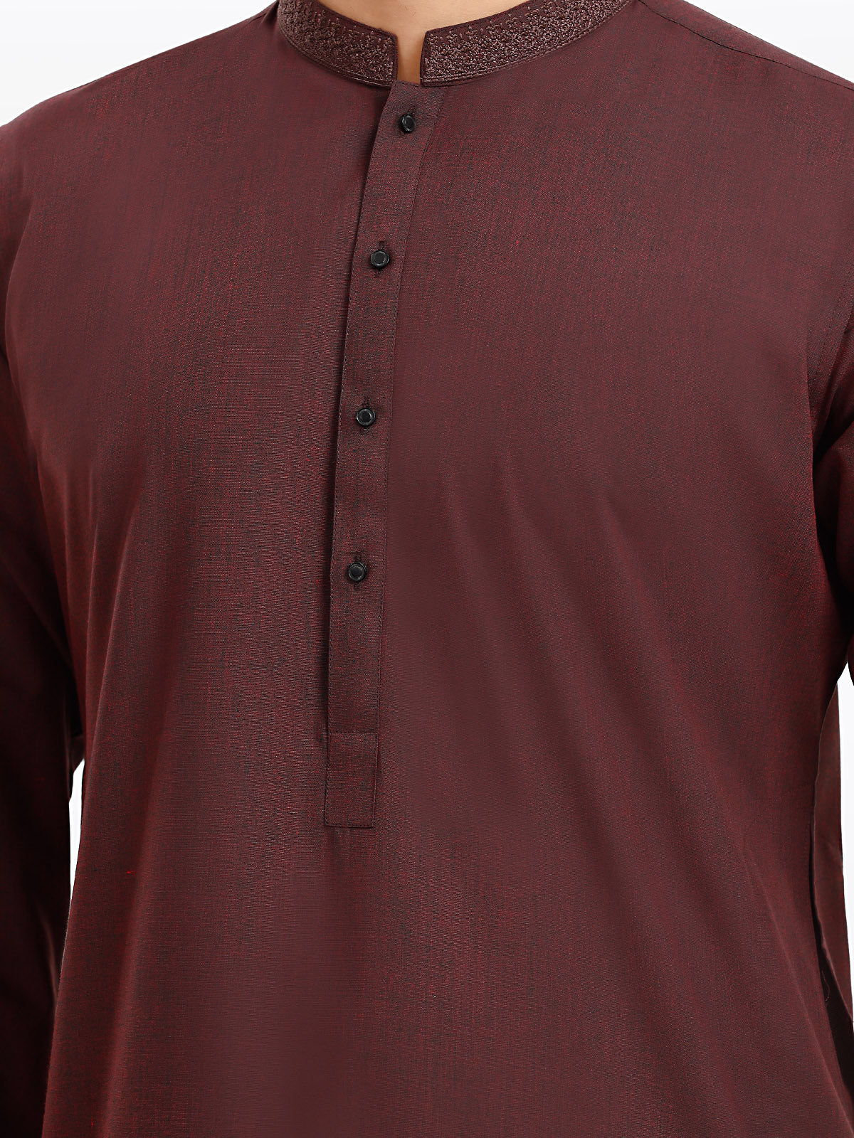 Men's Maroon Kurta - EMTK24S-41121 - Image 4