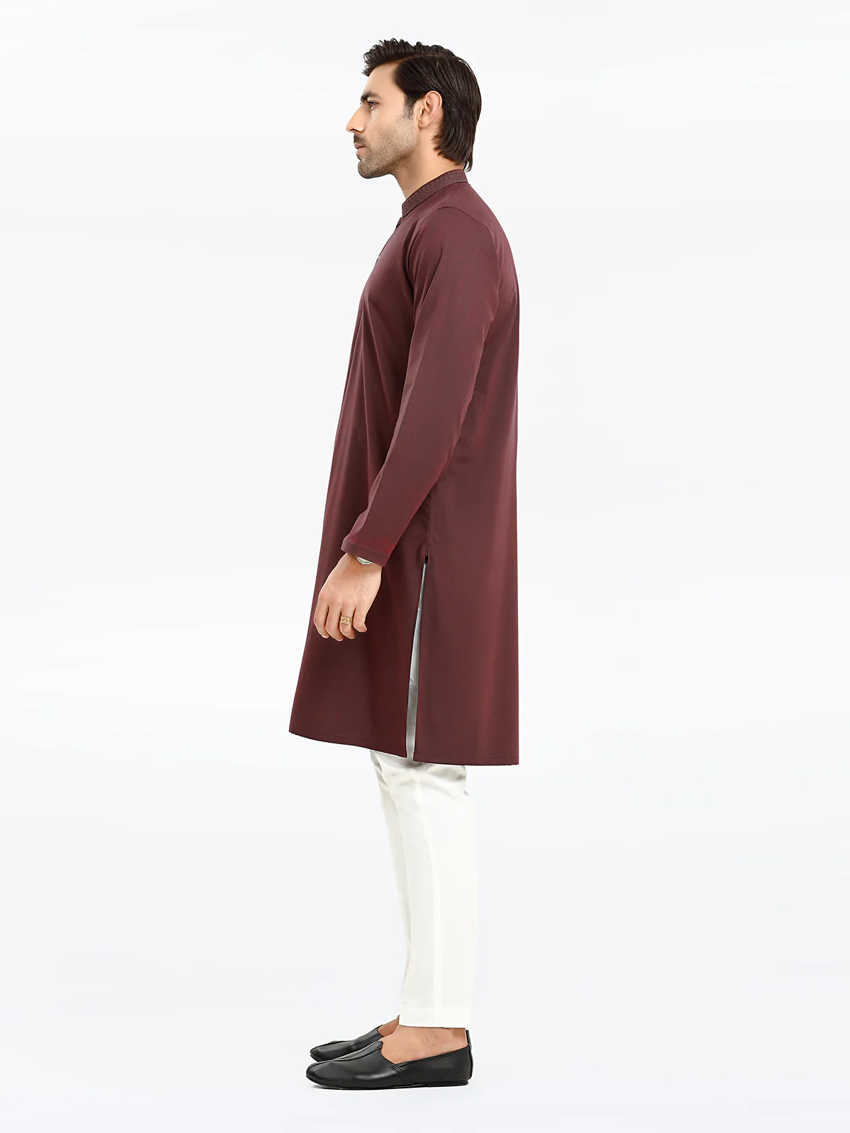 Men's Maroon Kurta - EMTK24S-41121 - Image 5