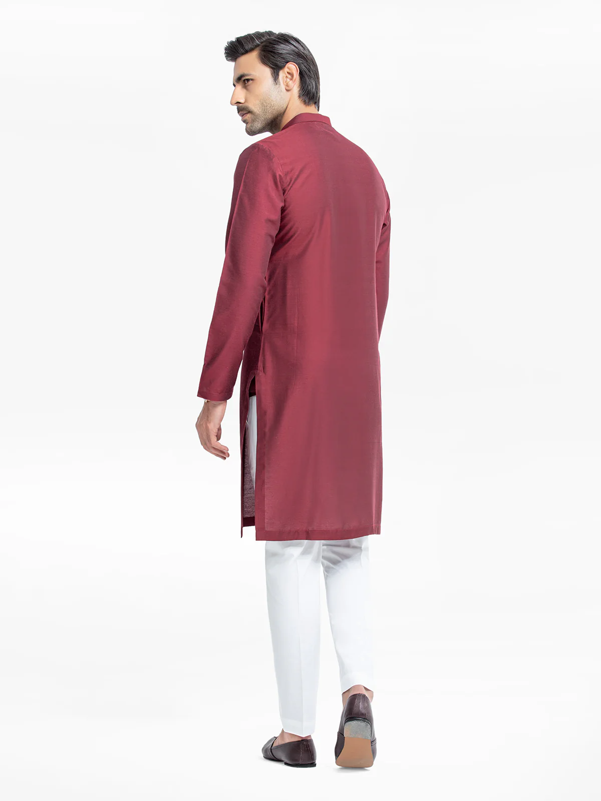 Men's Maroon Kurta - EMTKC24-115 - Image 5