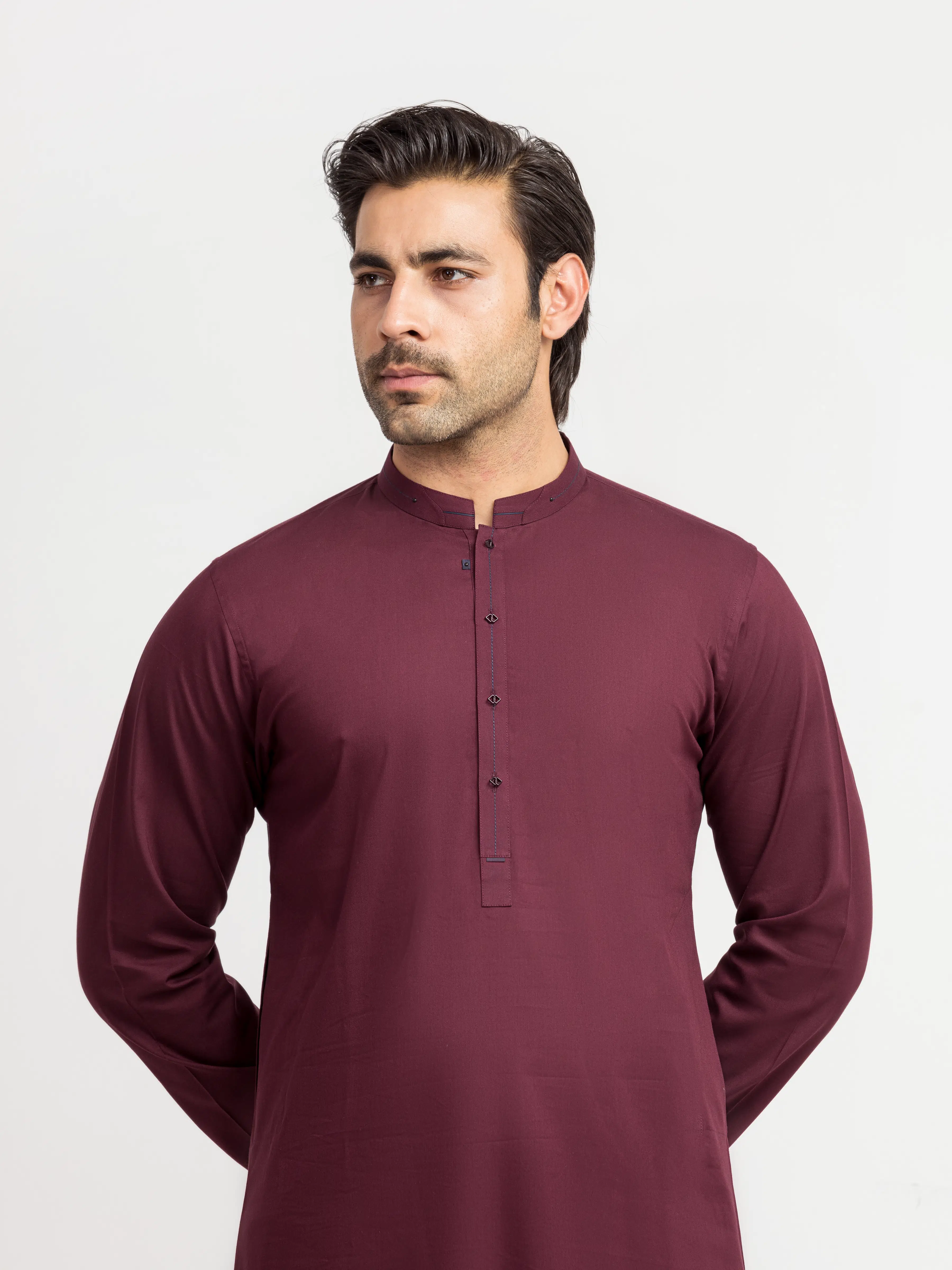 Men's Maroon Kurta Pajama - EMTKPT6-102 - Image 2