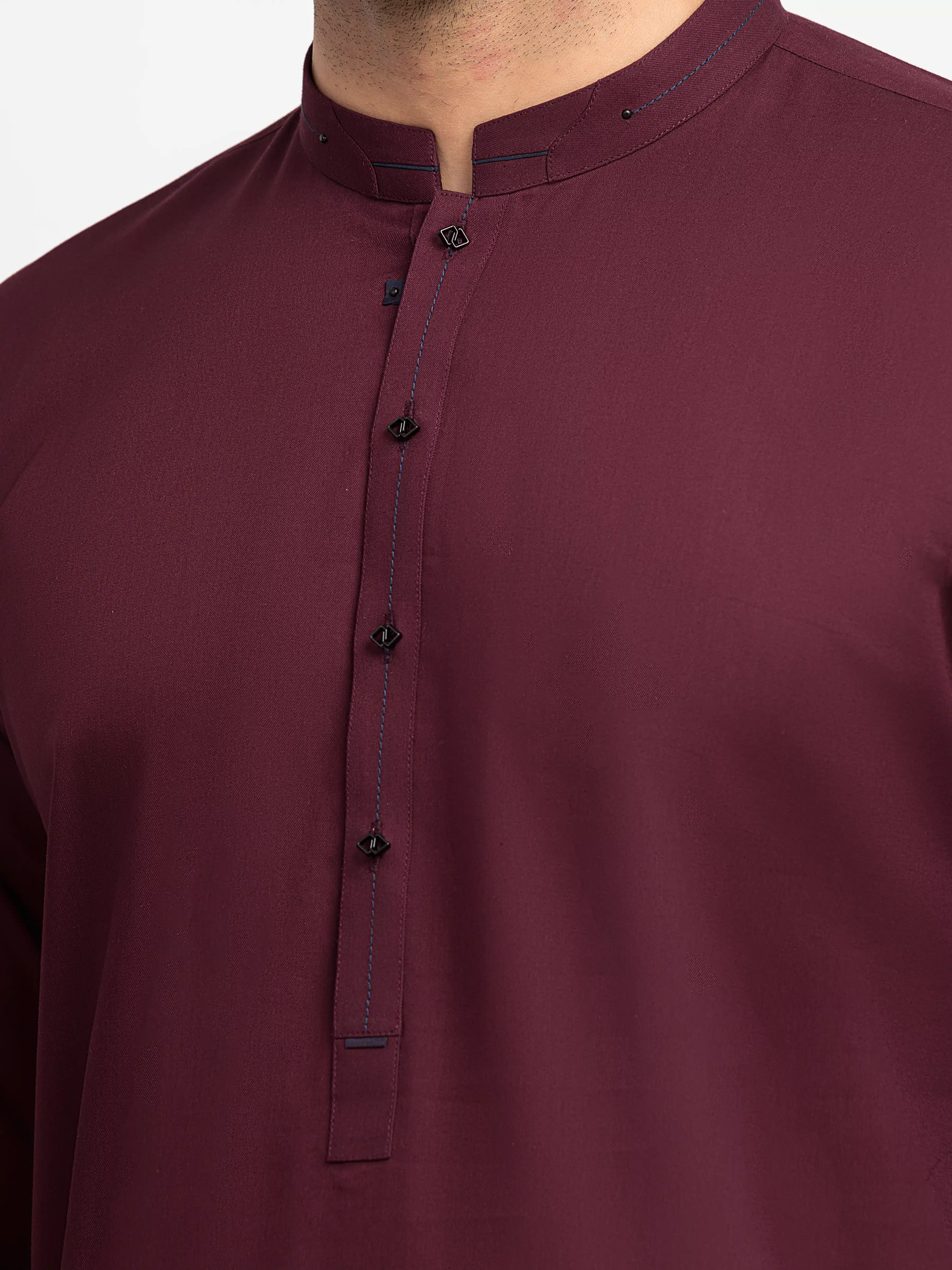 Men's Maroon Kurta Pajama - EMTKPT6-102 - Image 3