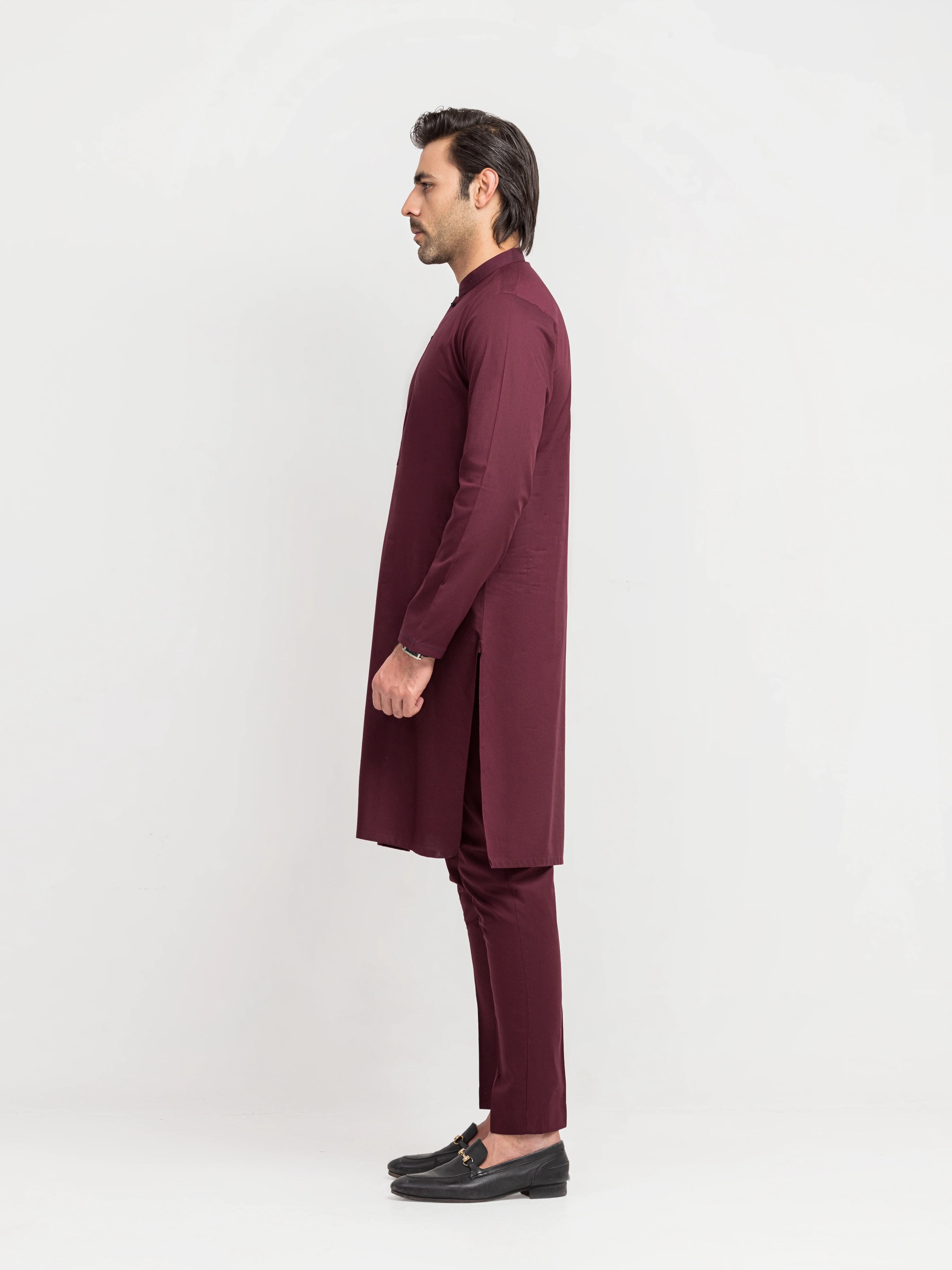 Men's Maroon Kurta Pajama - EMTKPT6-102 - Image 4