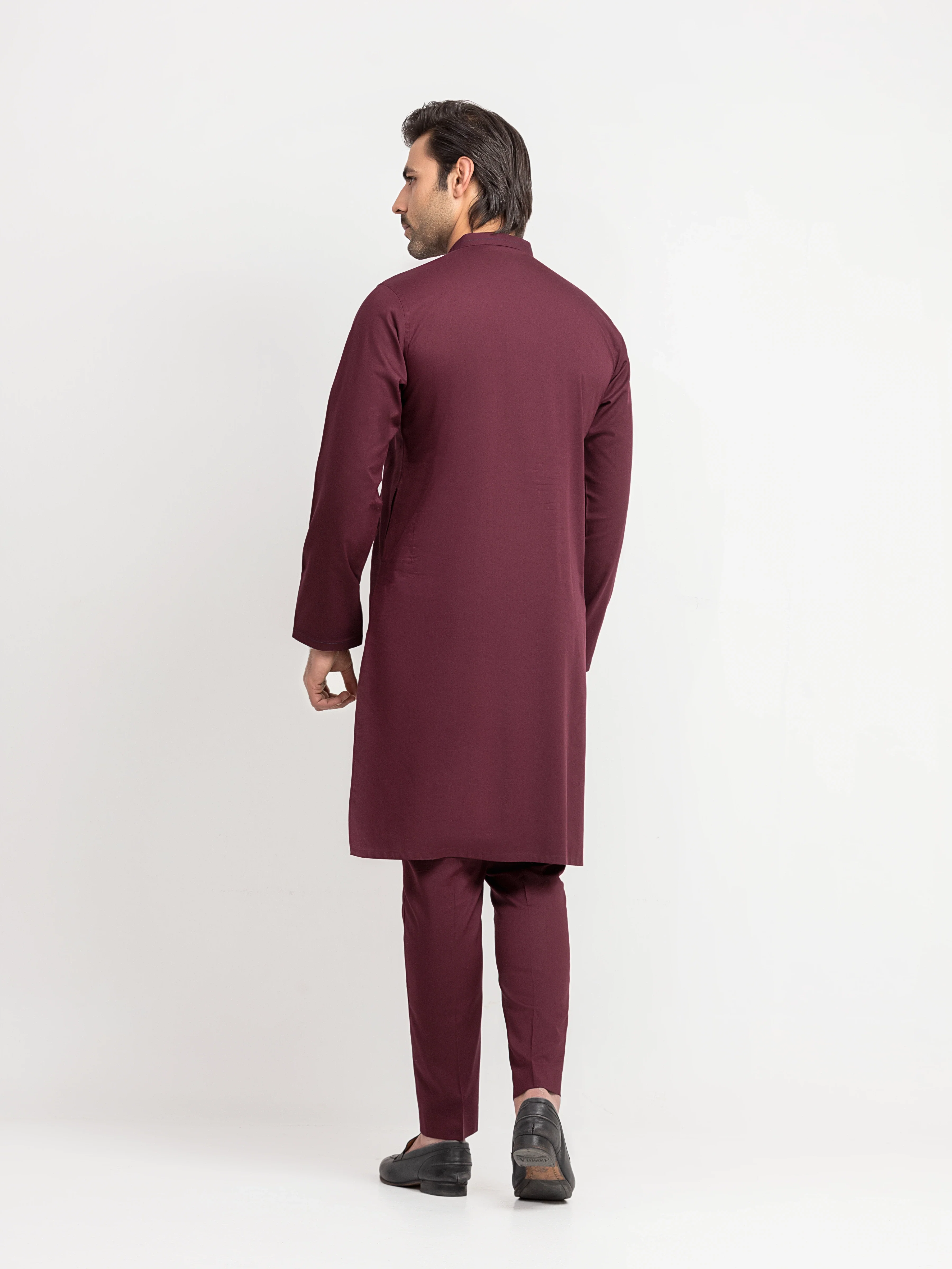 Men's Maroon Kurta Pajama - EMTKPT6-102 - Image 5