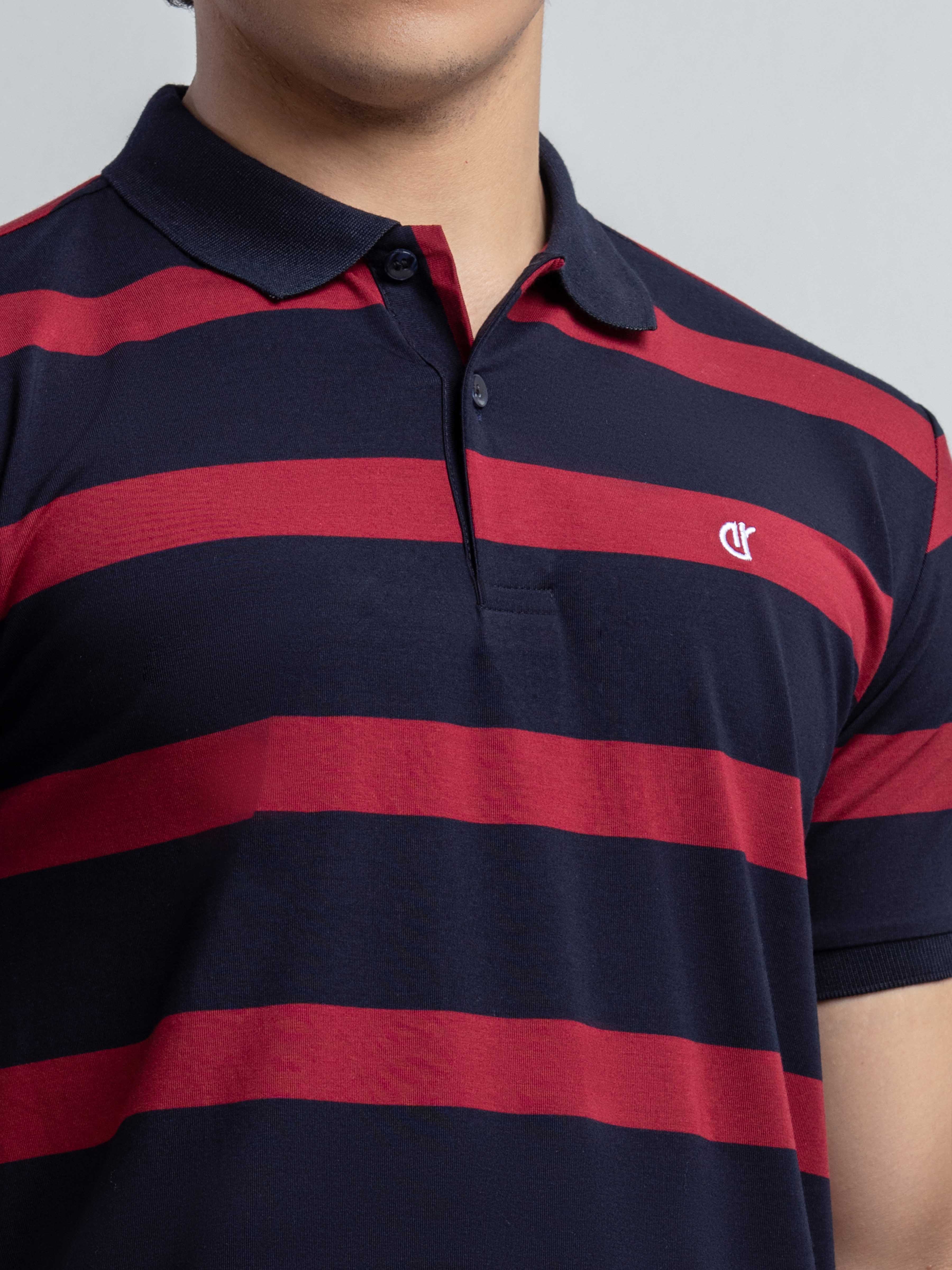 Men's Maroon & Navy Polo Shirt - EMTPS6-052 - Image 3