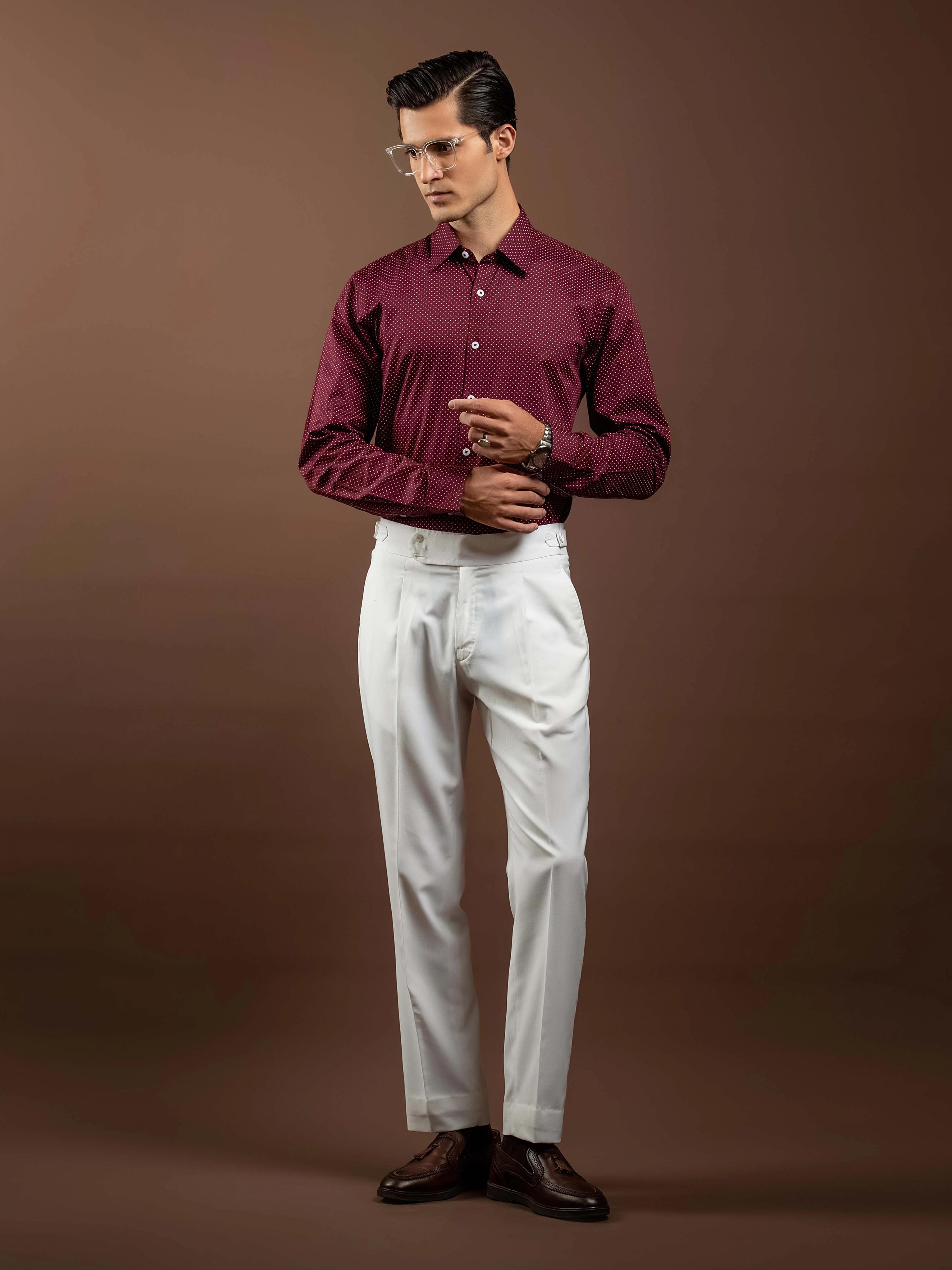 Men's Maroon Shirt - EMTSI5-50838 - Image 5
