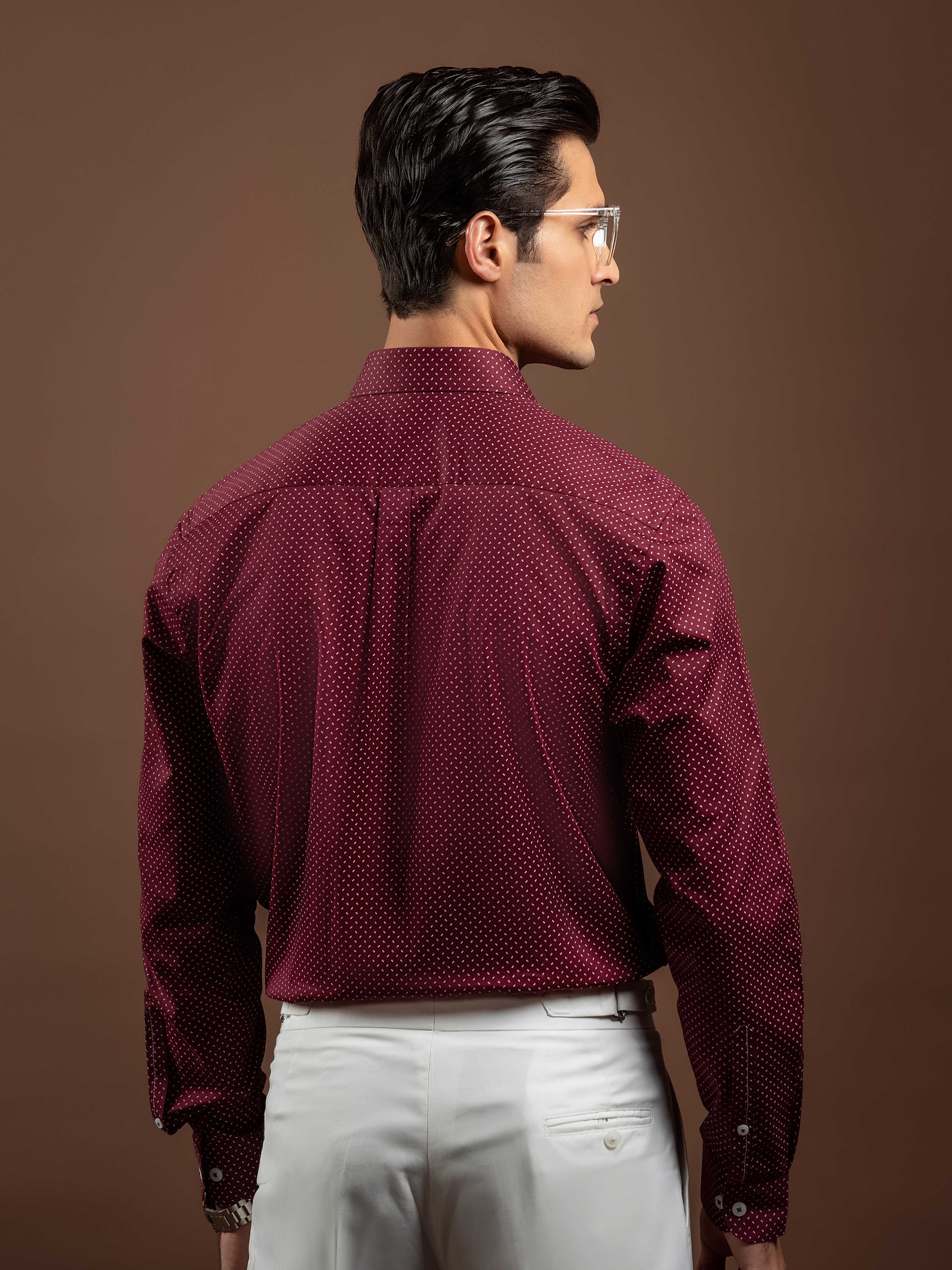 Men's Maroon Shirt - EMTSI5-50838 - Image 6
