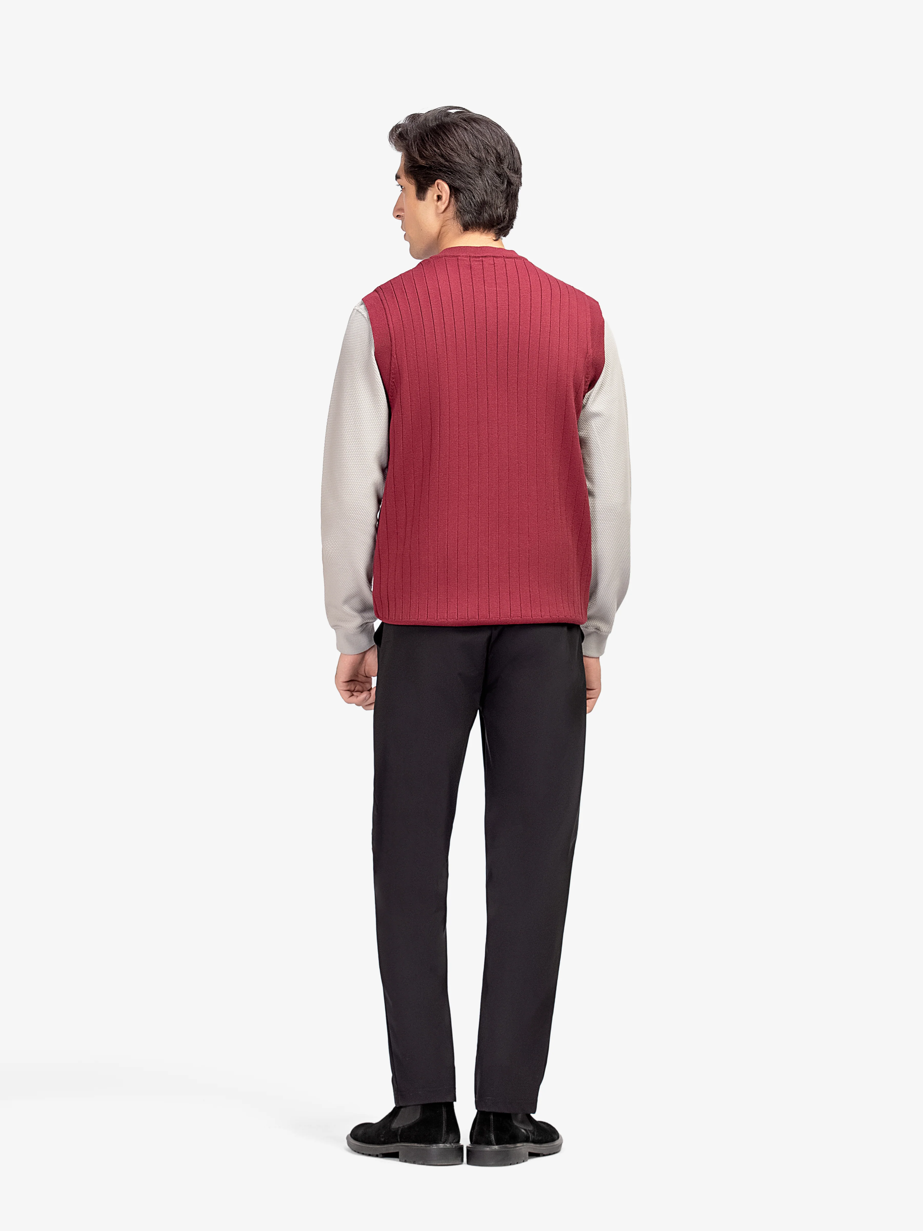 Men's Maroon Sweater - EMTSWT5-023 - Image 4