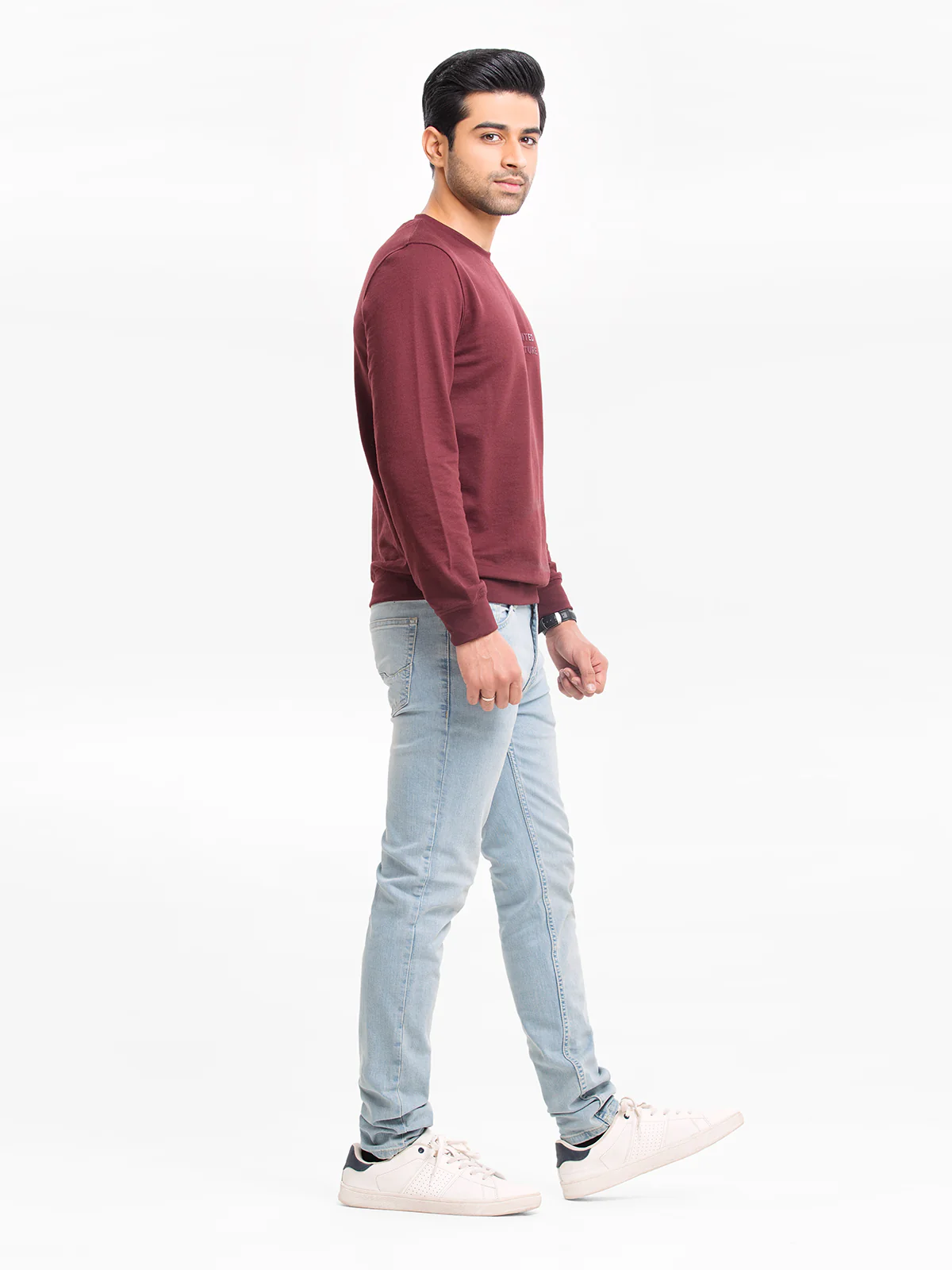 Men's Maroon Sweatshirt - EMTSS23-010 - Image 3