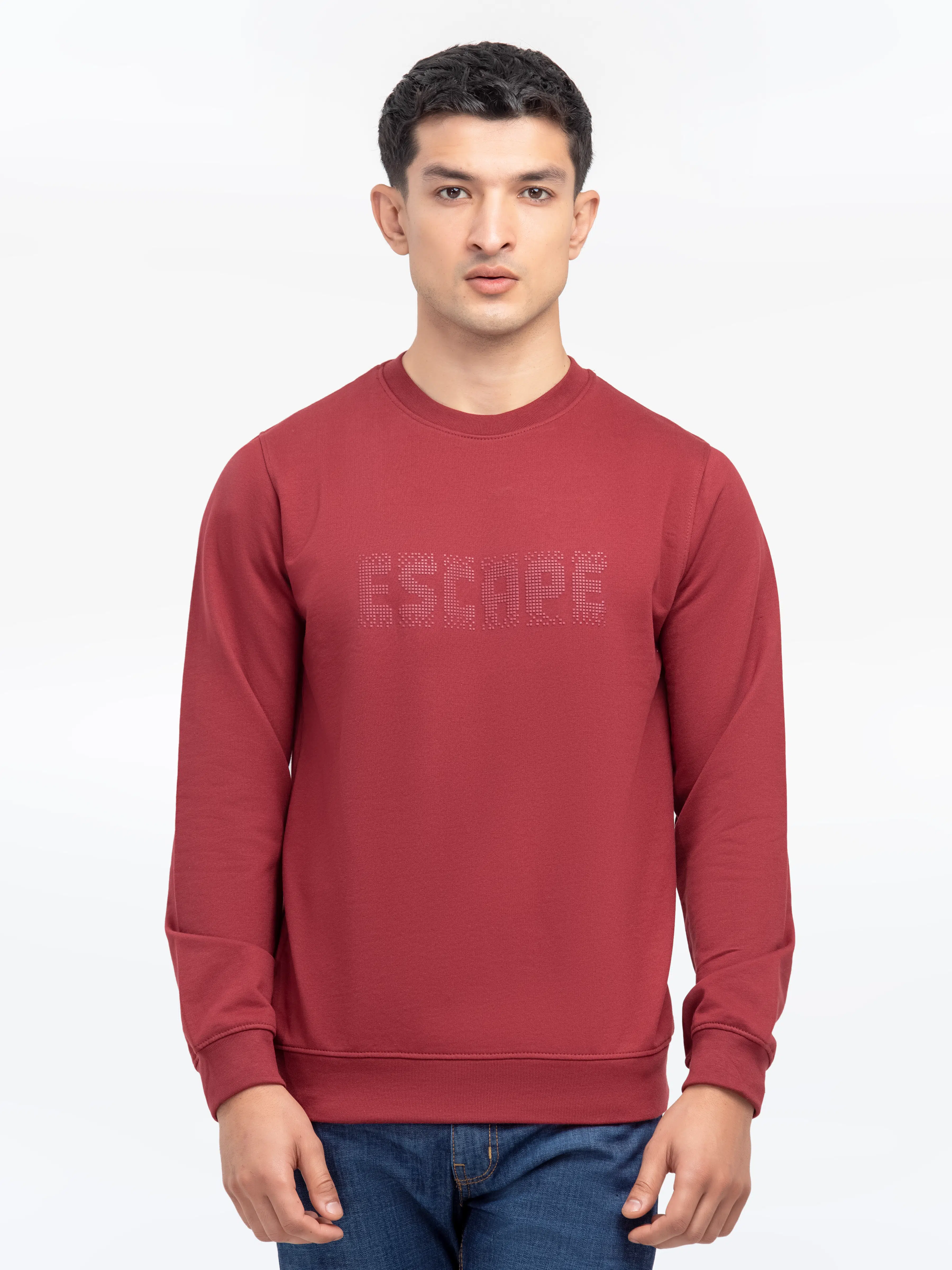 Men's Maroon Sweatshirt - EMTSS24-002 - Image 3