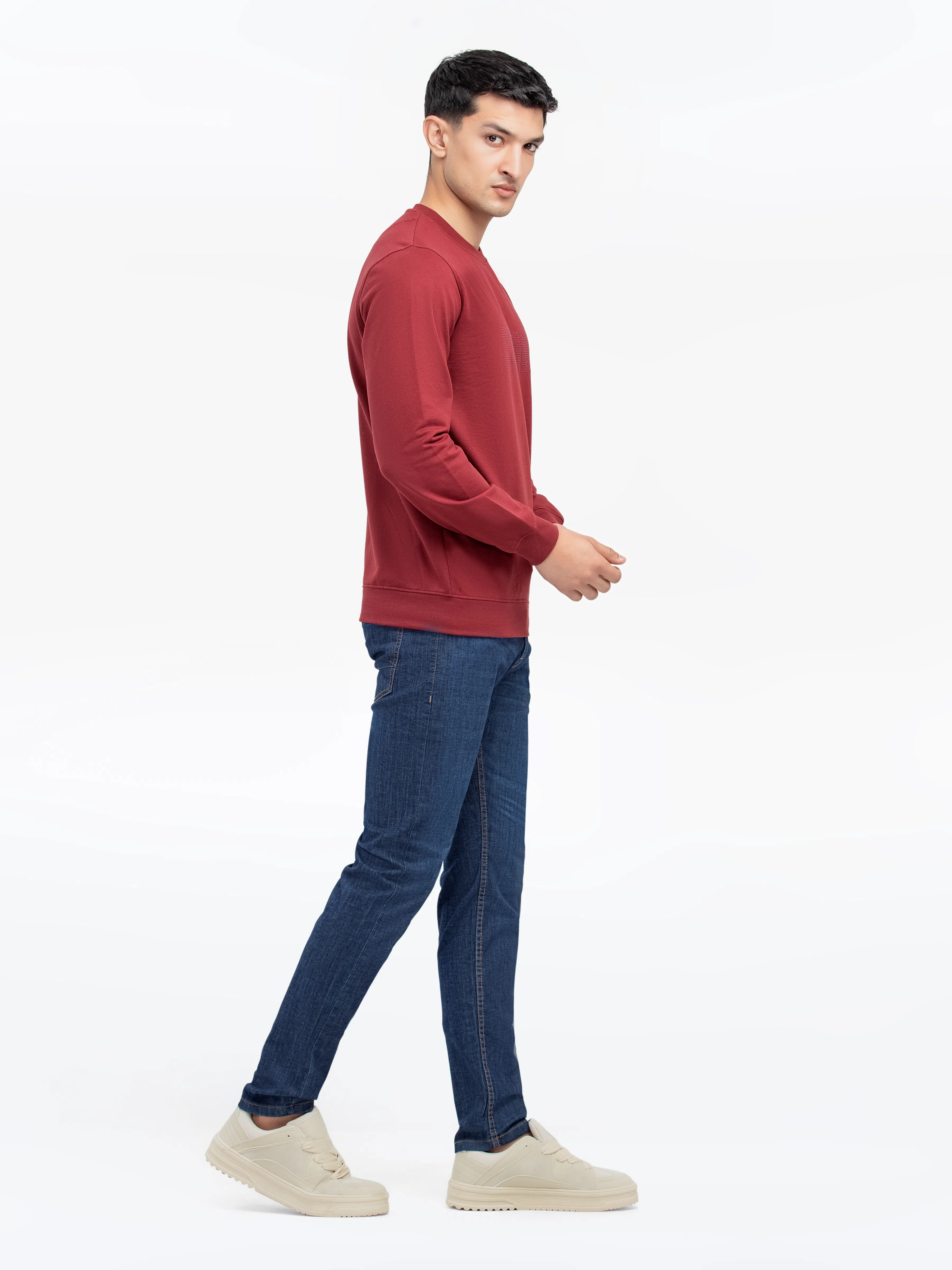 Men's Maroon Sweatshirt - EMTSS24-002 - Image 5