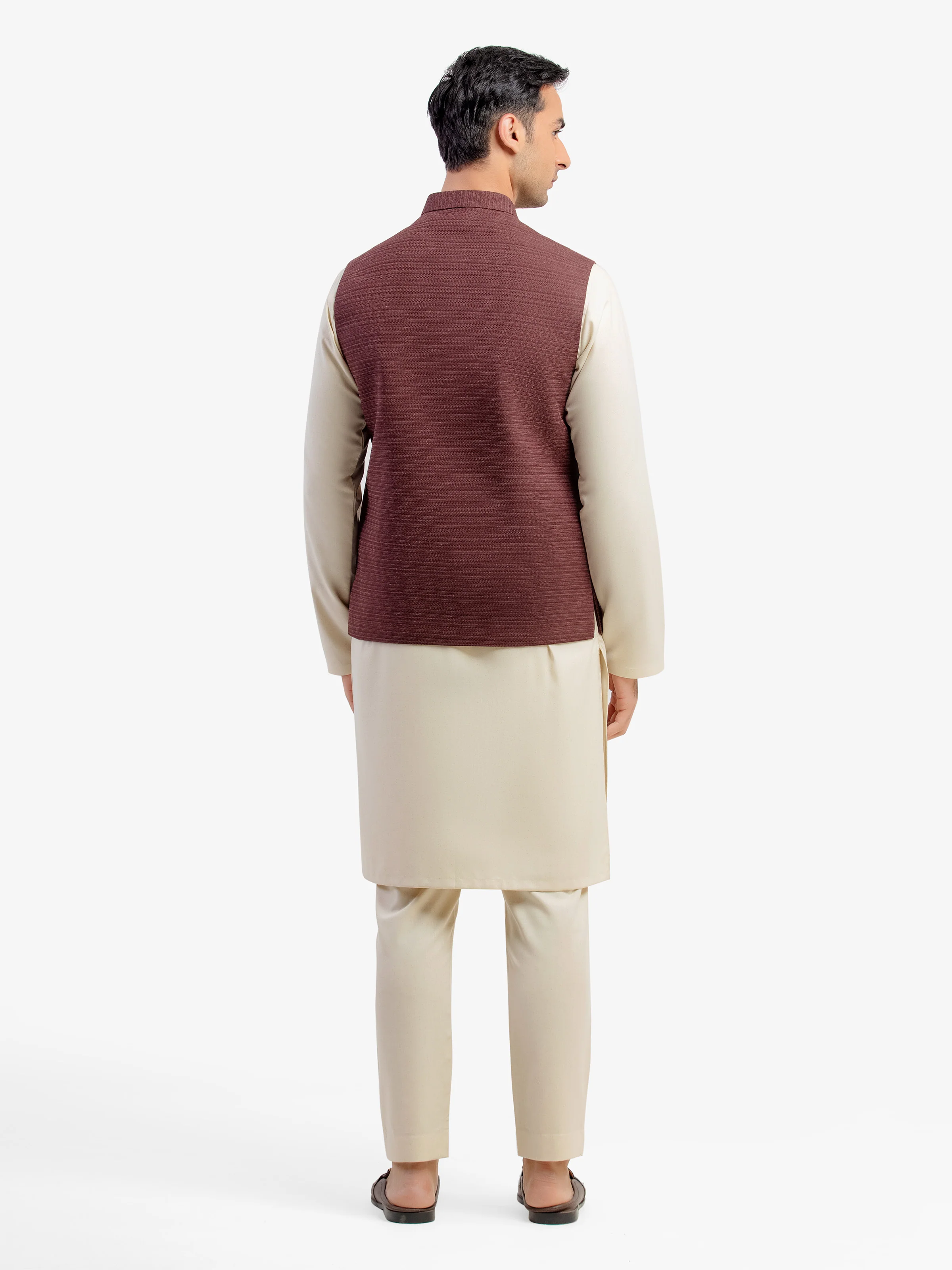 Men's Maroon Waist Coat - EMTWC5-35955 - Image 5