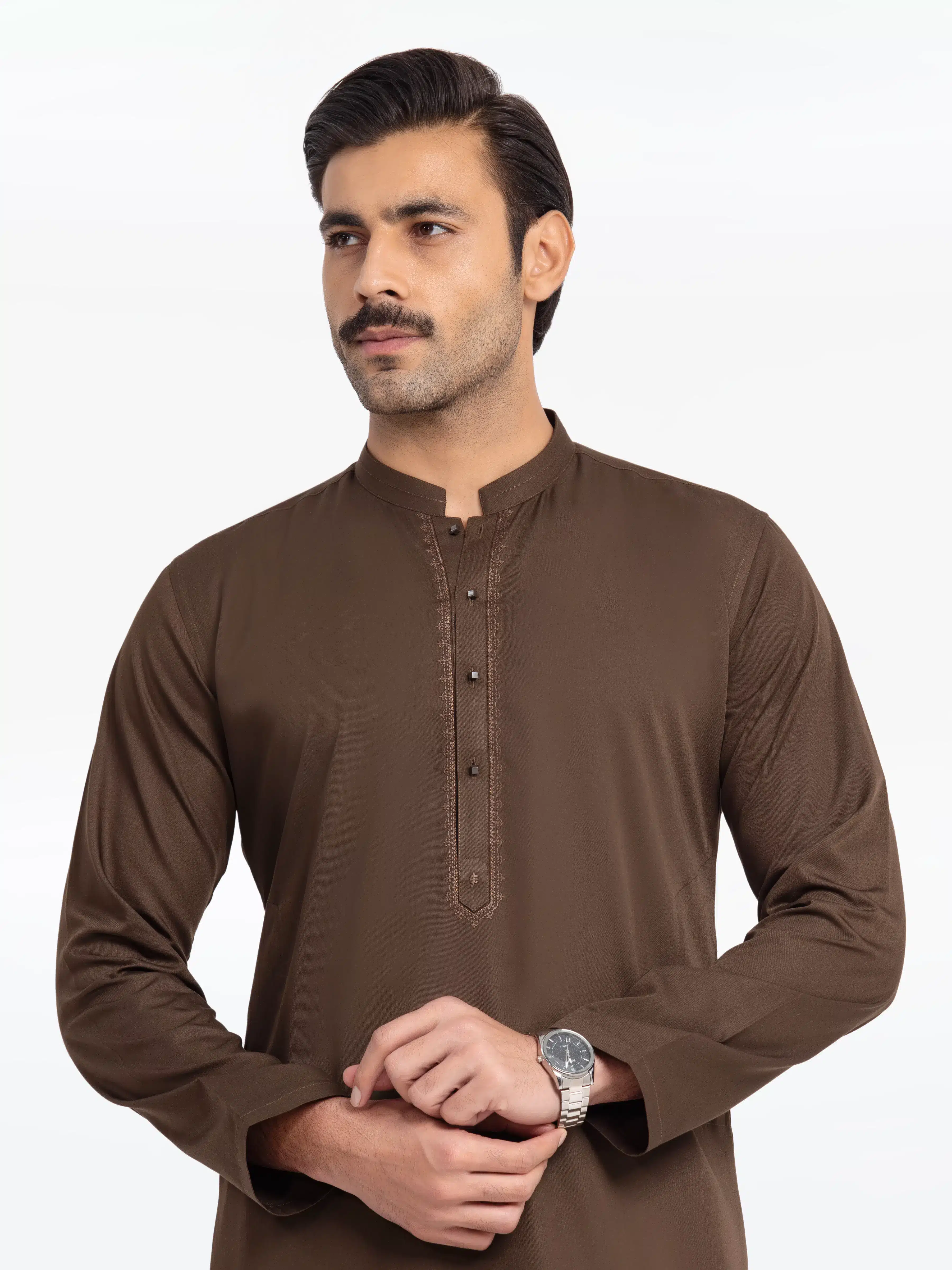 Men's Mehndi Shalwar Kameez - EMTKS24-41141 - Image 2