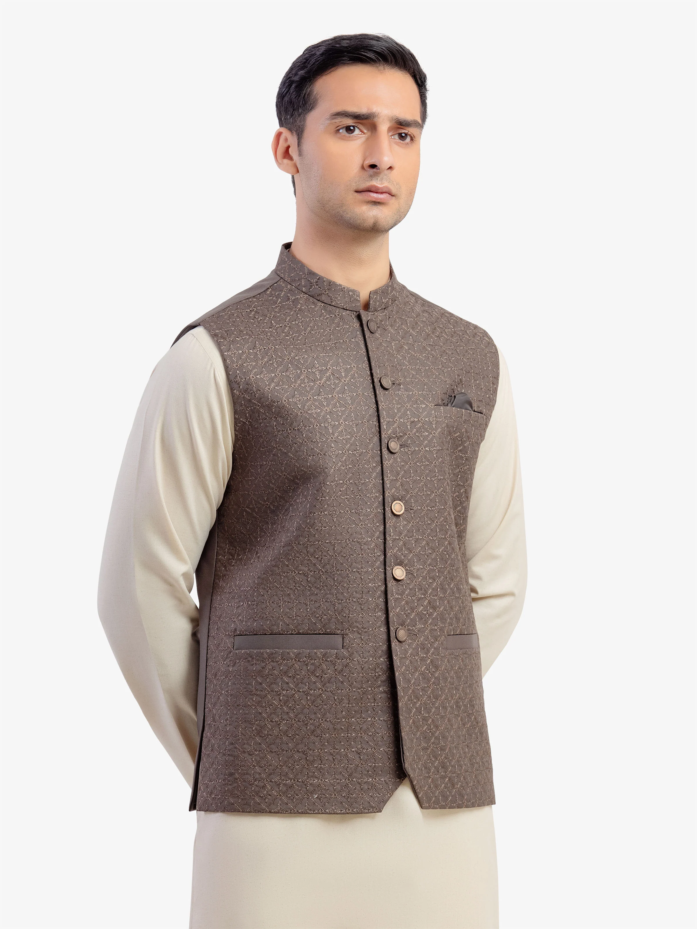 Men's Mehndi Waist Coat - EMTWC5-35962 - Image 2