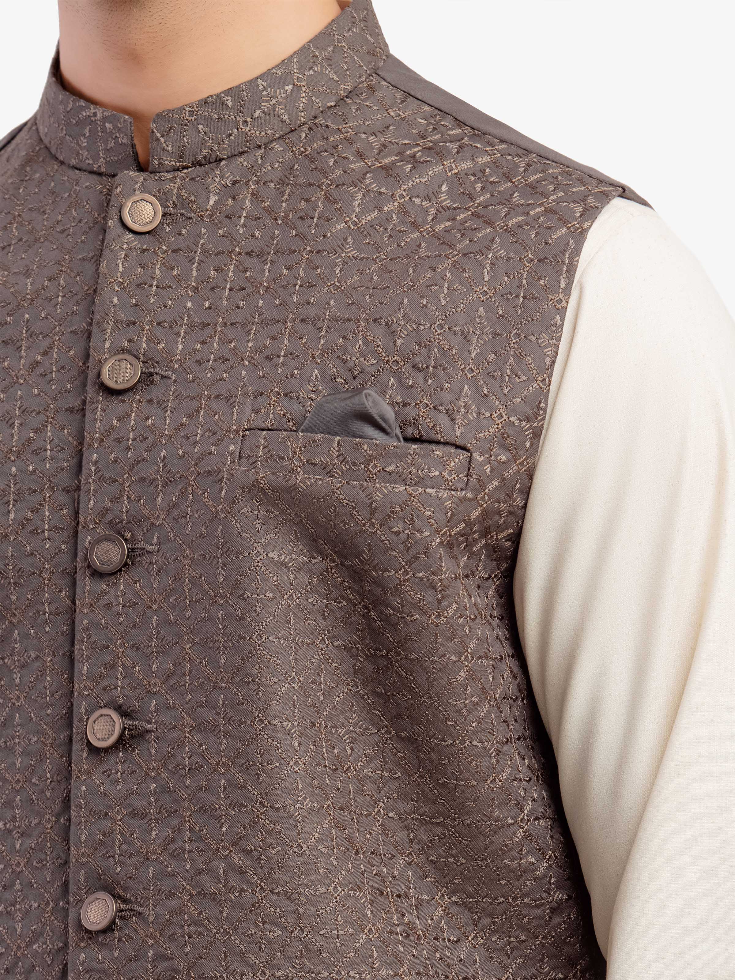 Men's Mehndi Waist Coat - EMTWC5-35962 - Image 3