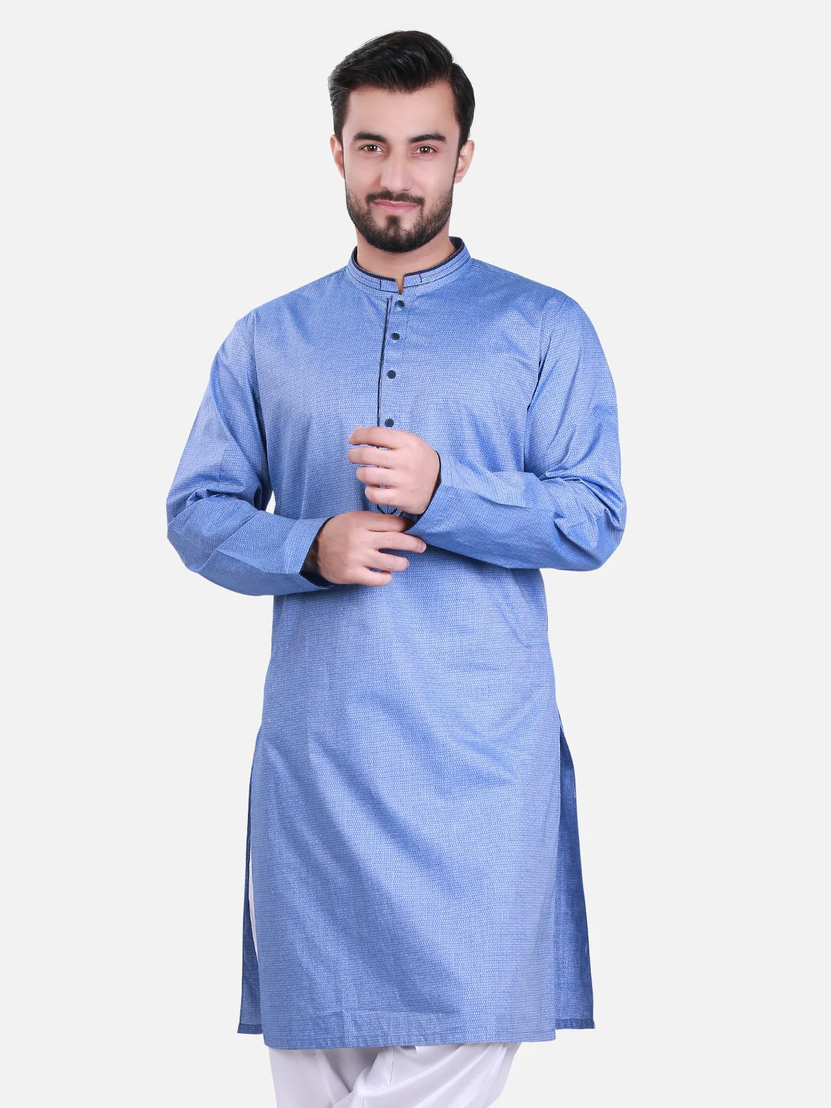 Men's Mid Blue Kurta - MTK-C17S-9314