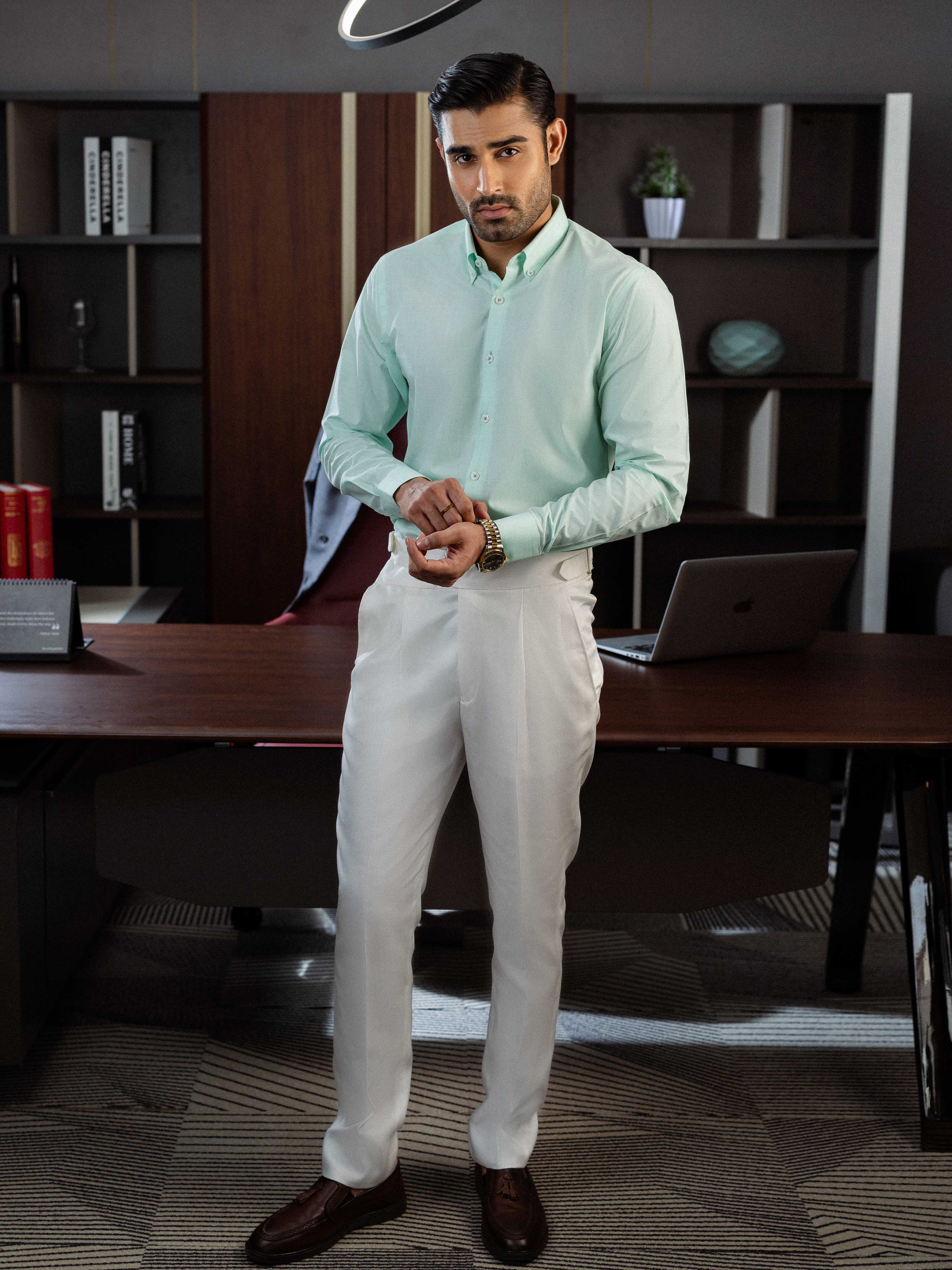 Men's Mint Green Shirt - EMTSI5-50809 - Image 2