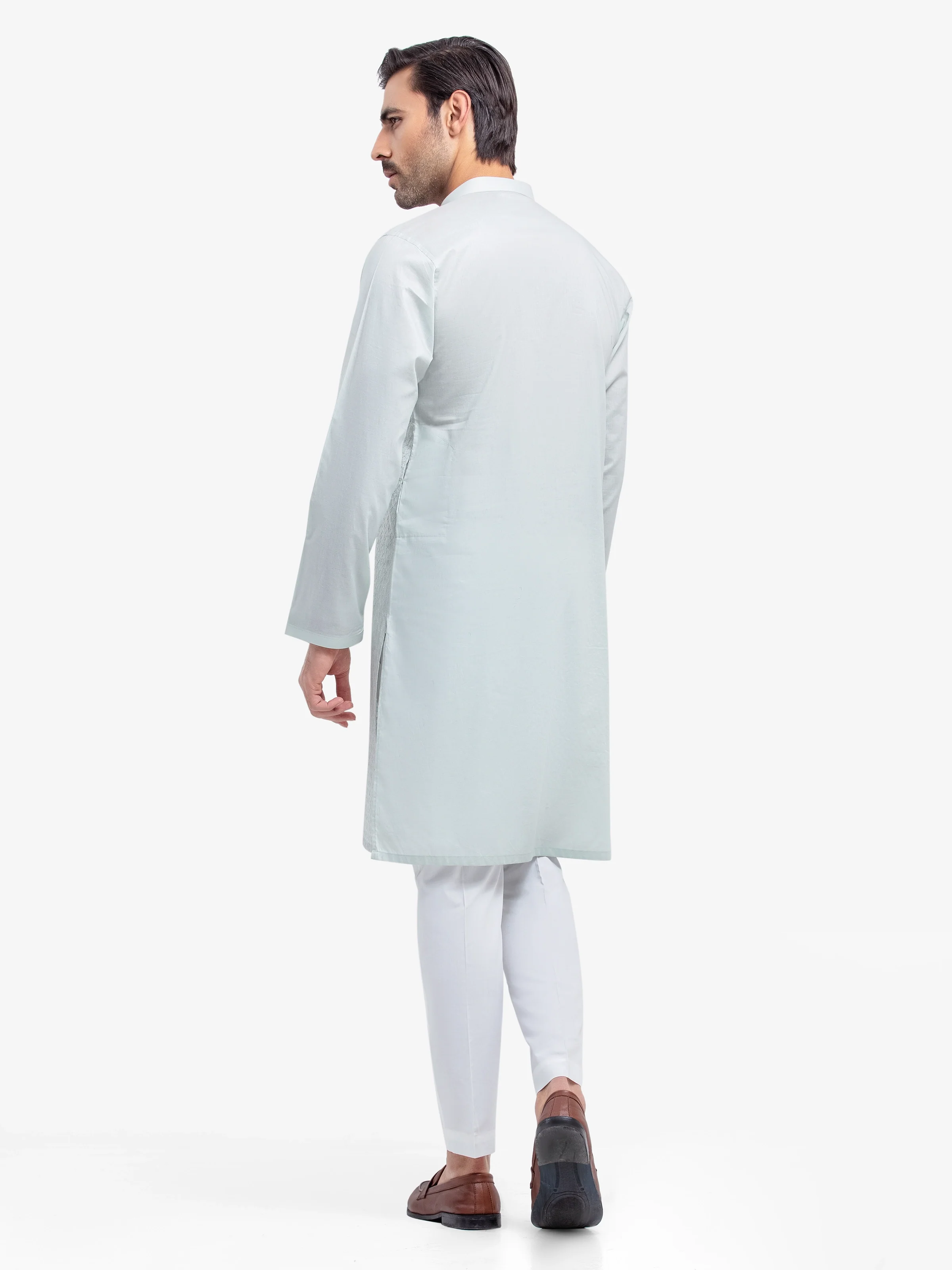 Men's Mist Green Kurta - EMTK25-99511 - Image 5
