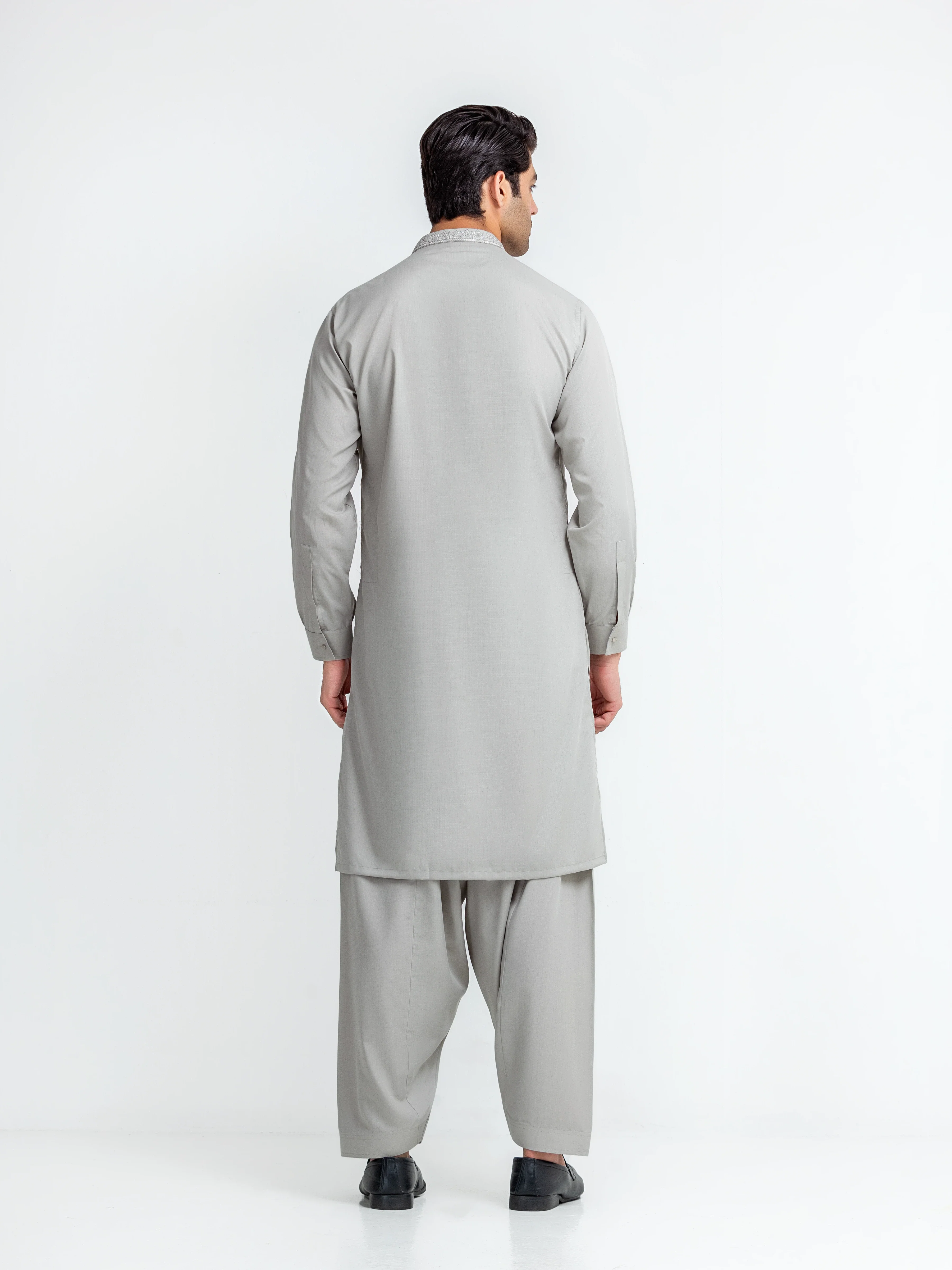 Men's Mist Green Shalwar Kameez - EMTKS5-41174 - Image 4
