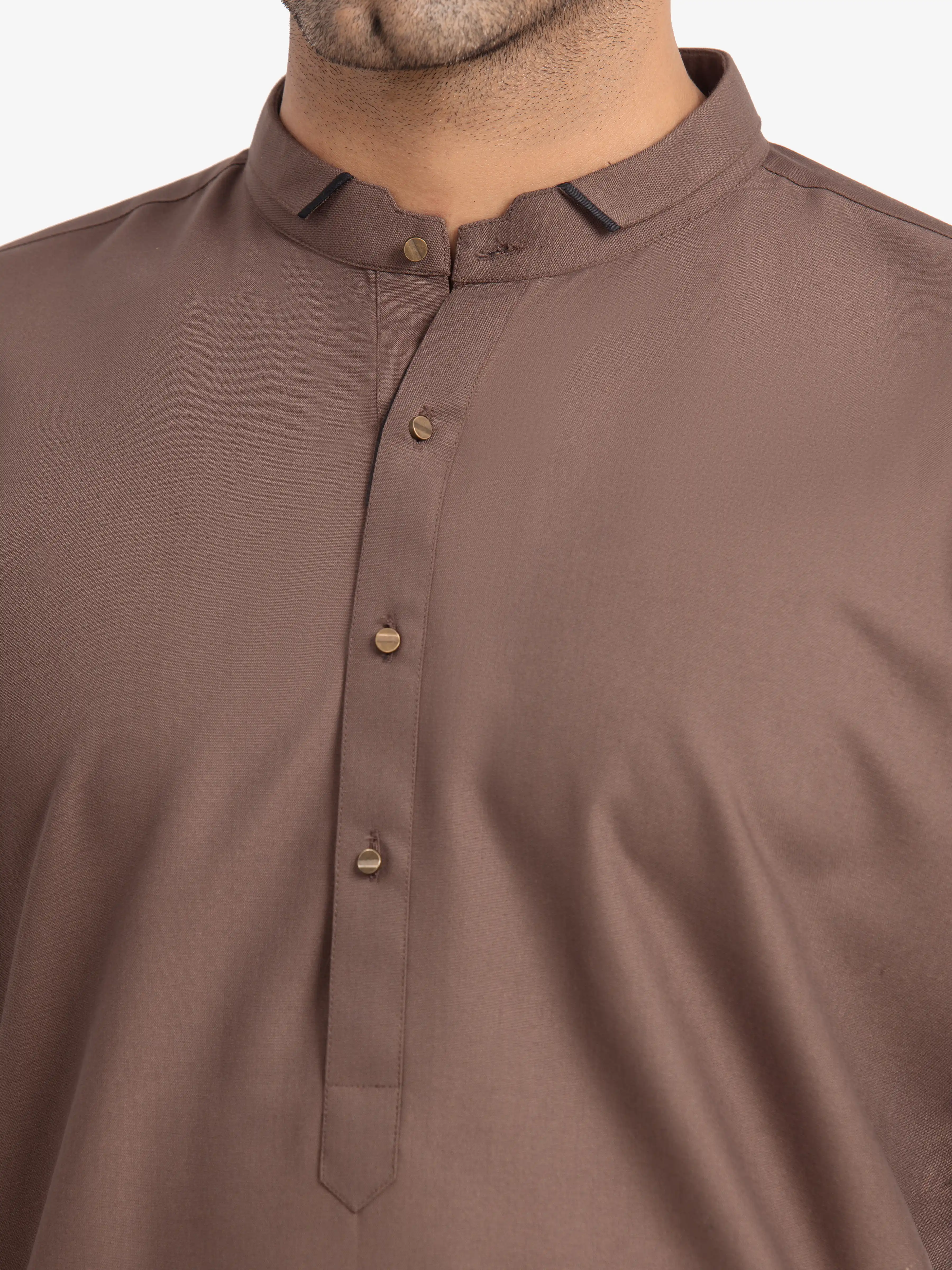 Men's Mocha Brown Shalwar Kameez - EMTKS24-41144 - Image 3