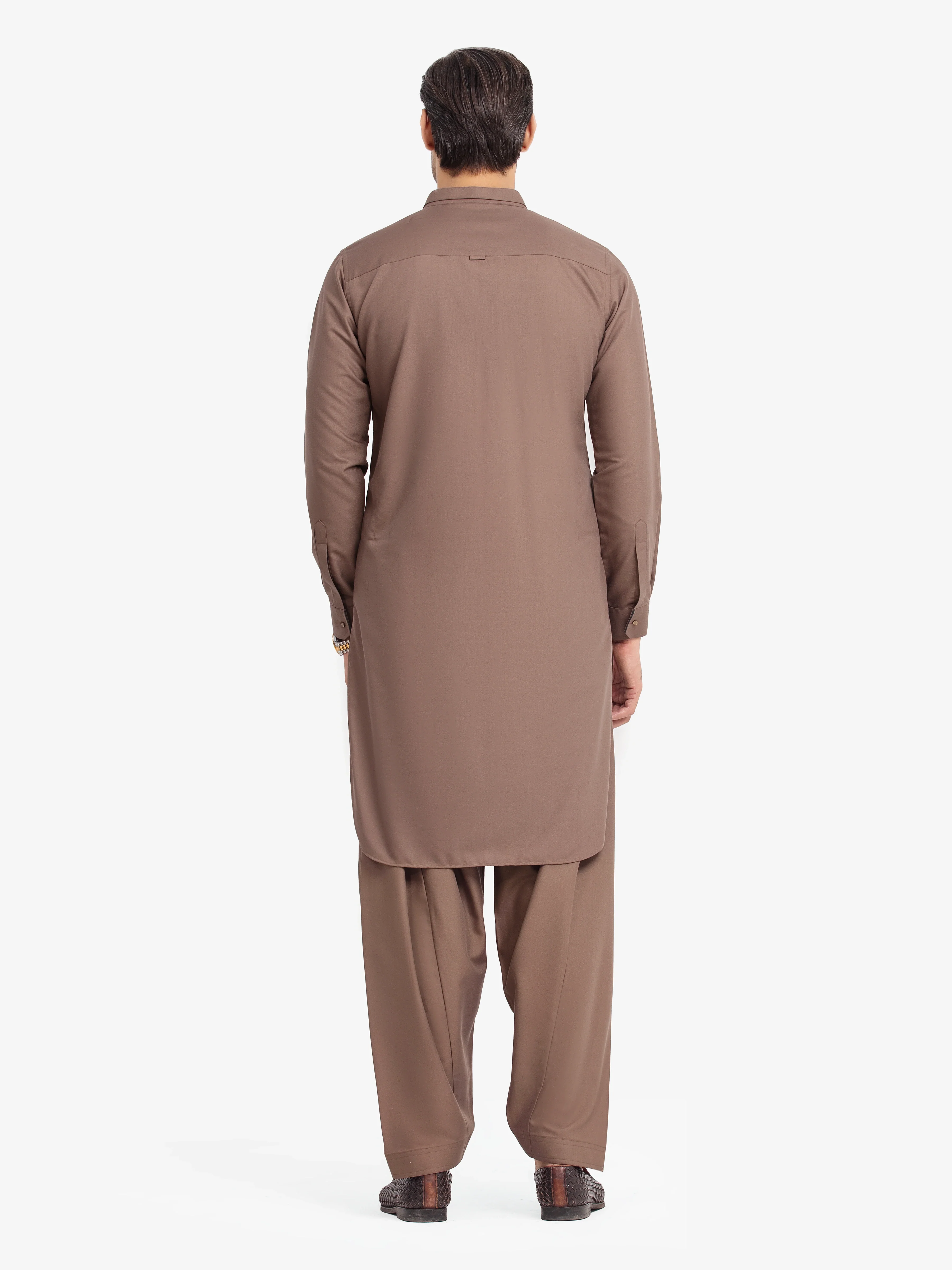 Men's Mocha Brown Shalwar Kameez - EMTKS24-41144 - Image 5