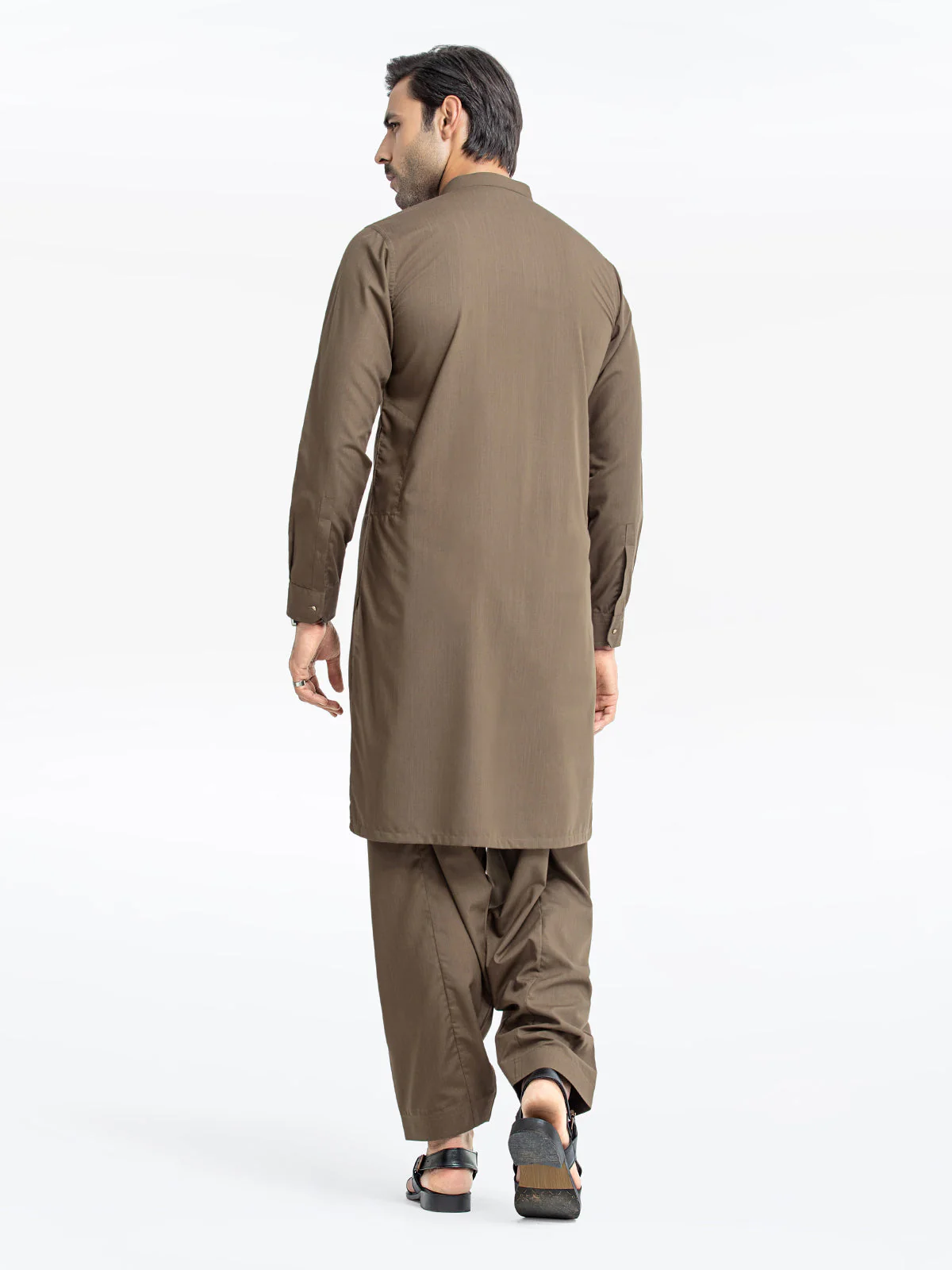 Men's Mud Green Shalwar Kameez - EMTKS24-41094 - Image 5