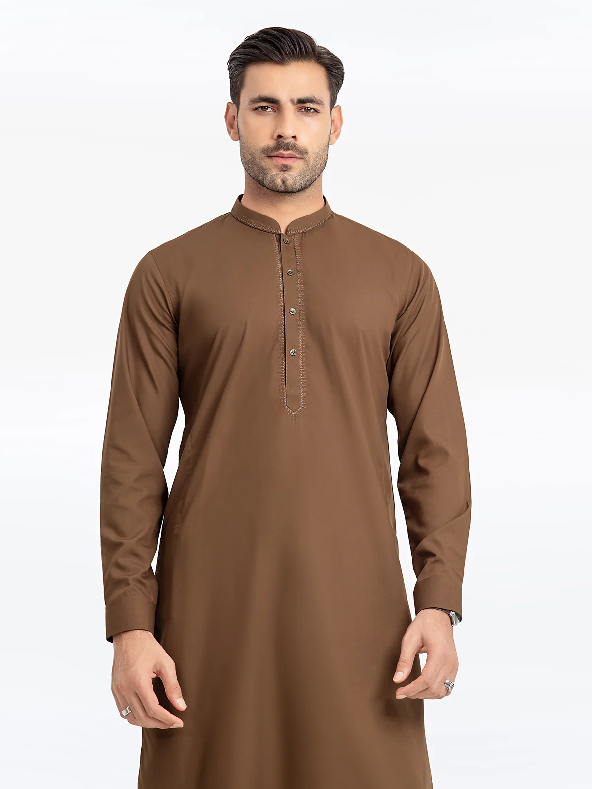 Men's Mud Green Shalwar Kameez - EMTKST24-99466 - Image 2