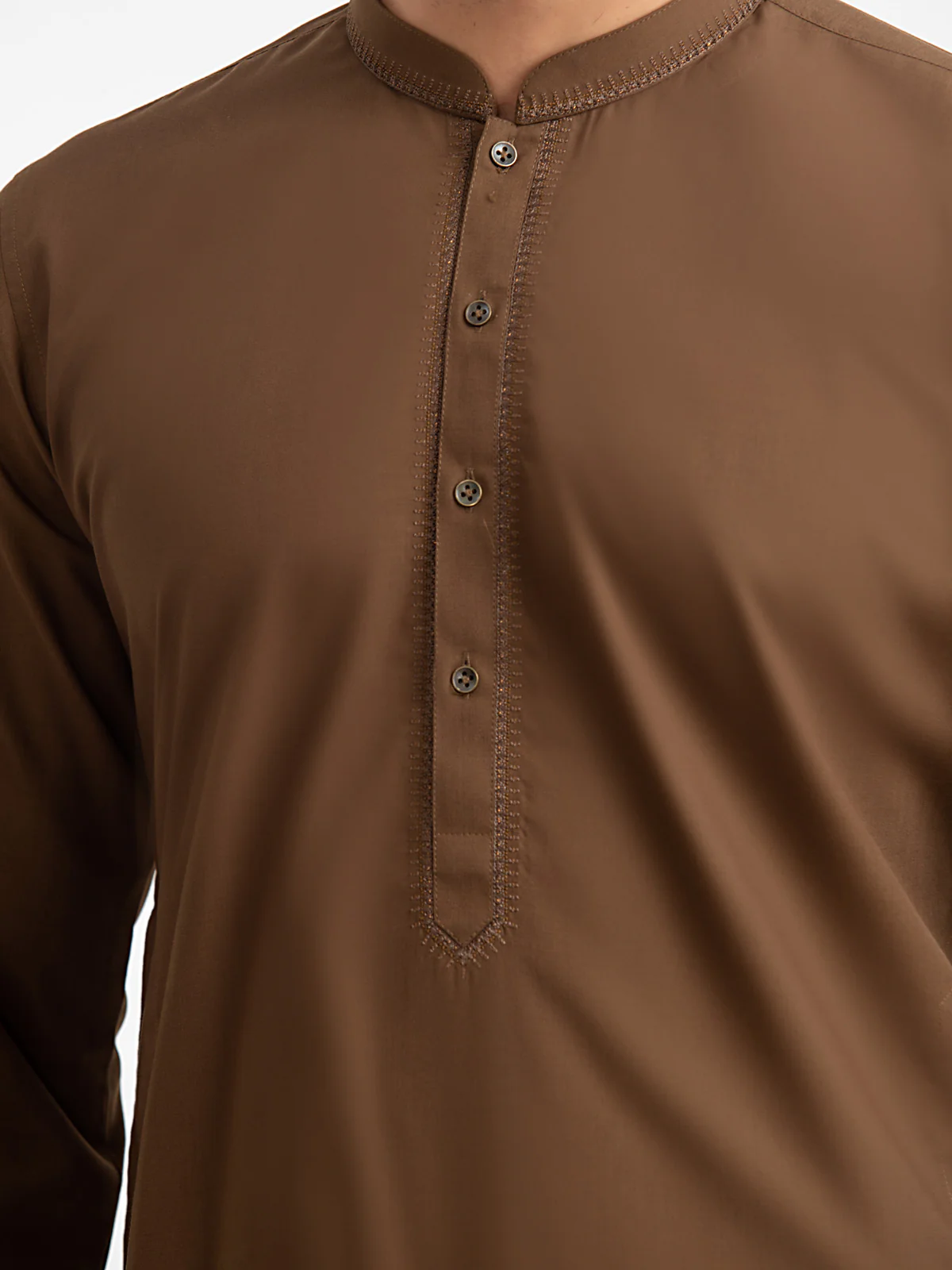 Men's Mud Green Shalwar Kameez - EMTKST24-99466 - Image 3