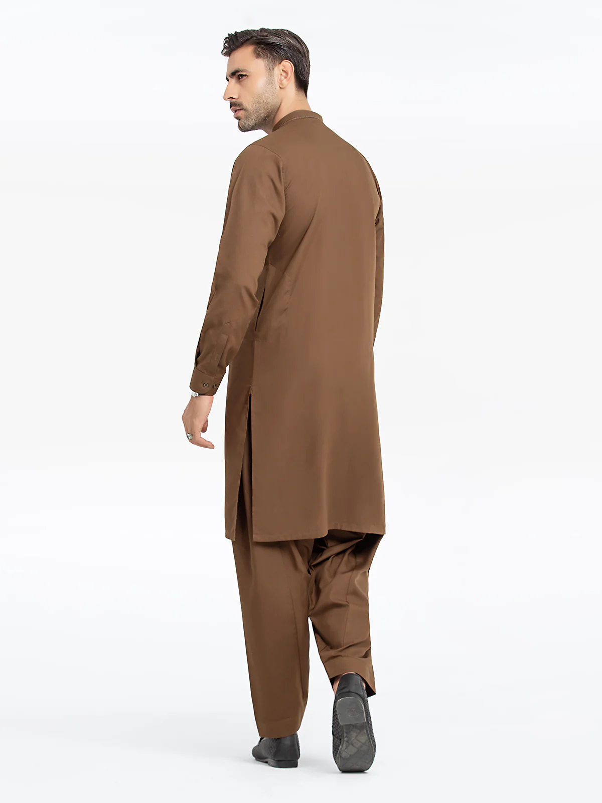 Men's Mud Green Shalwar Kameez - EMTKST24-99466 - Image 5