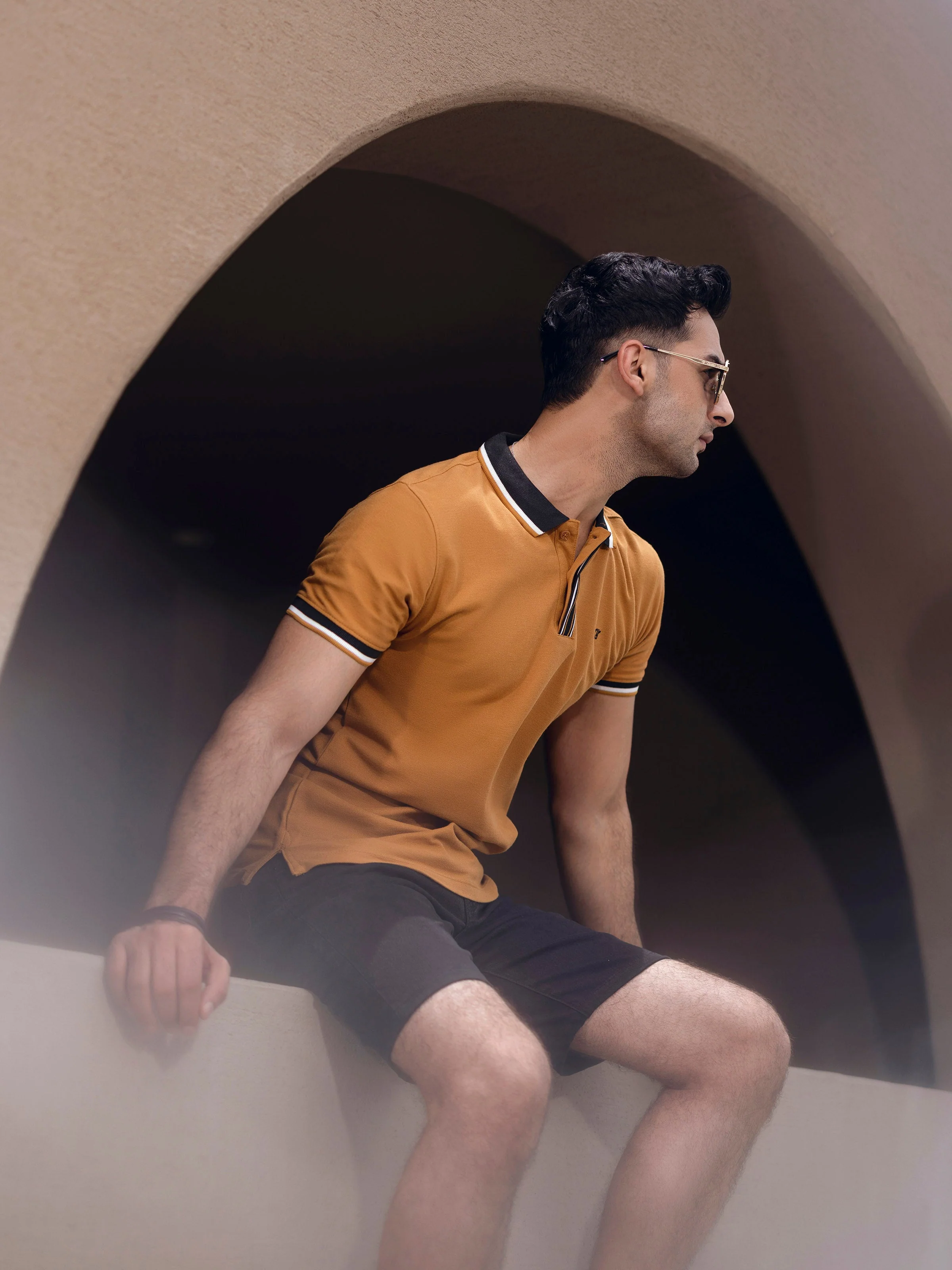 Men's Mustard Brown Polo Shirt - EMTPS5-016 - Image 5