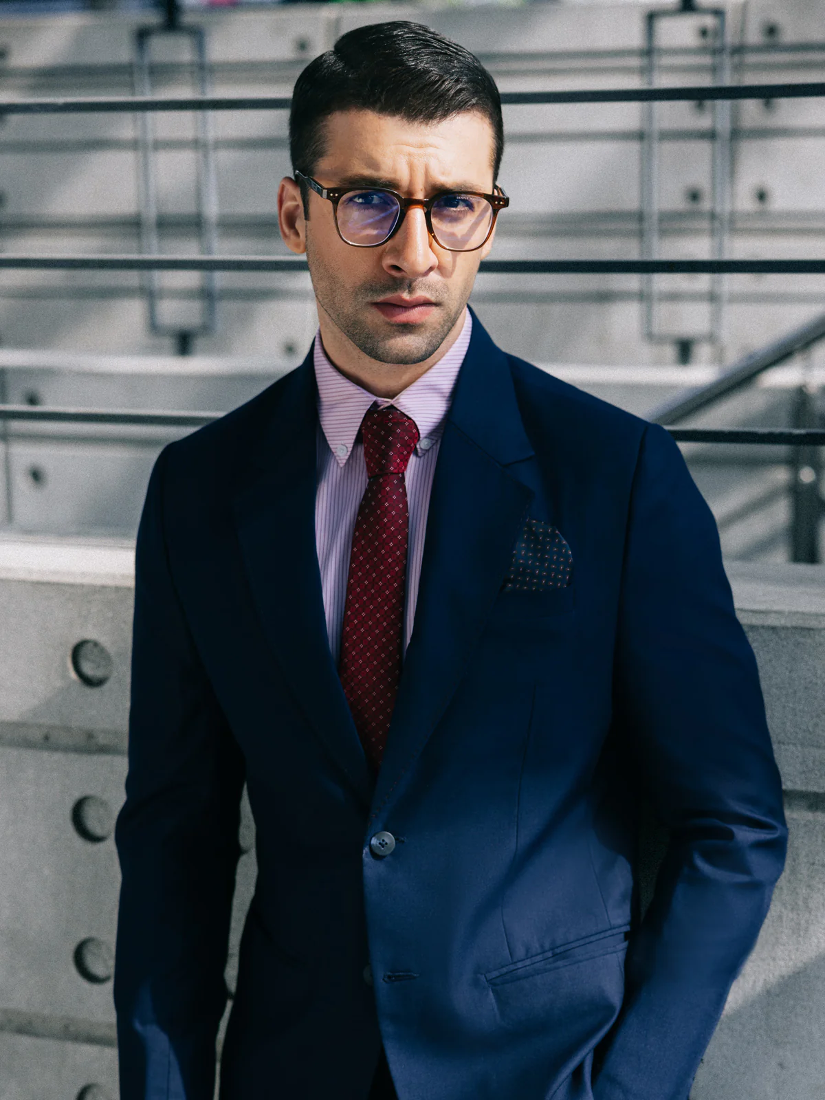 Men's Navy Blue Coat Pant - EMTCP23-6848 - Image 3