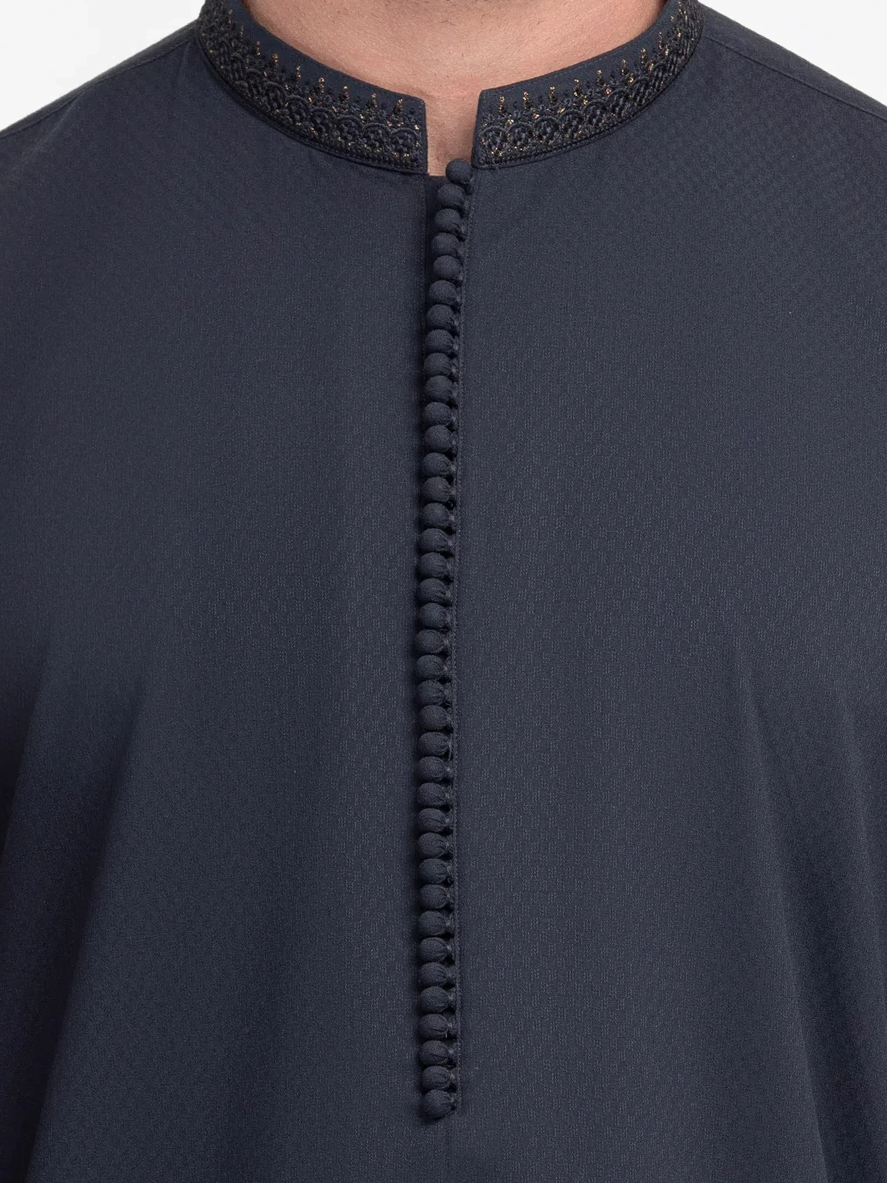 Men's Navy Blue Kurta - EMTK5-99545 - Image 3