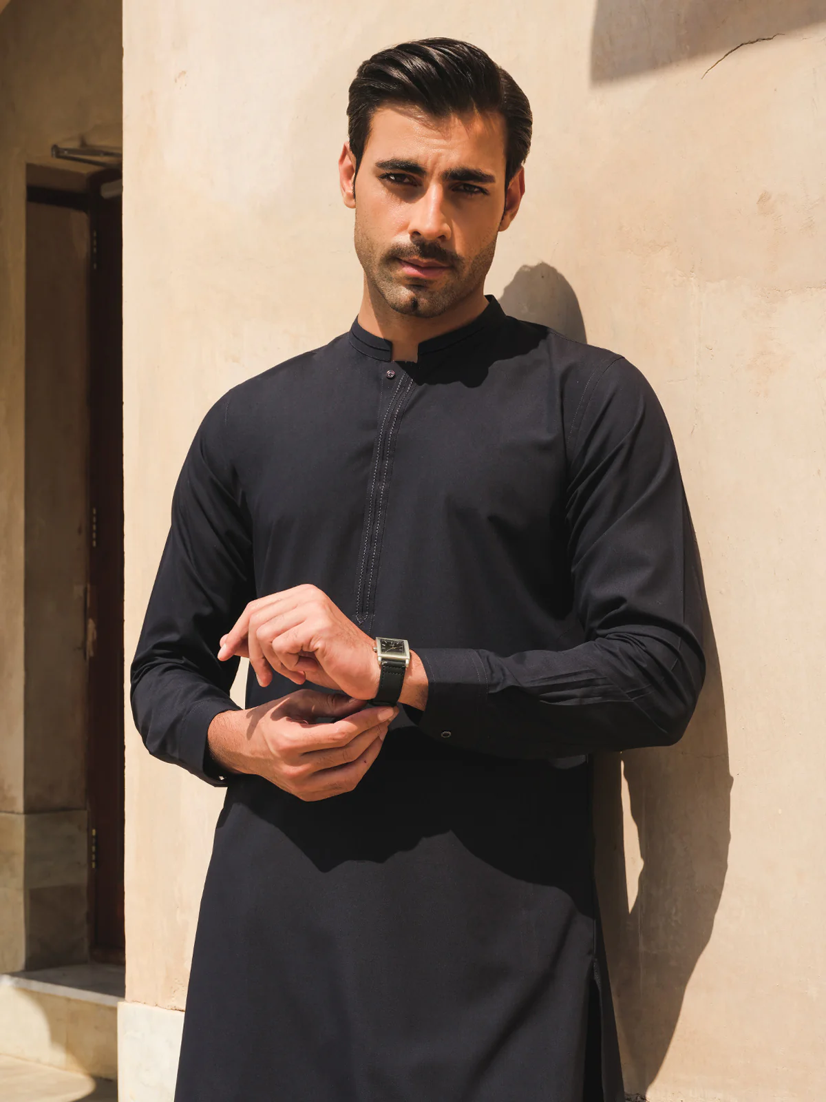 Men's Navy Blue Kurta Pajama - EMTKPT24-031 - Image 6
