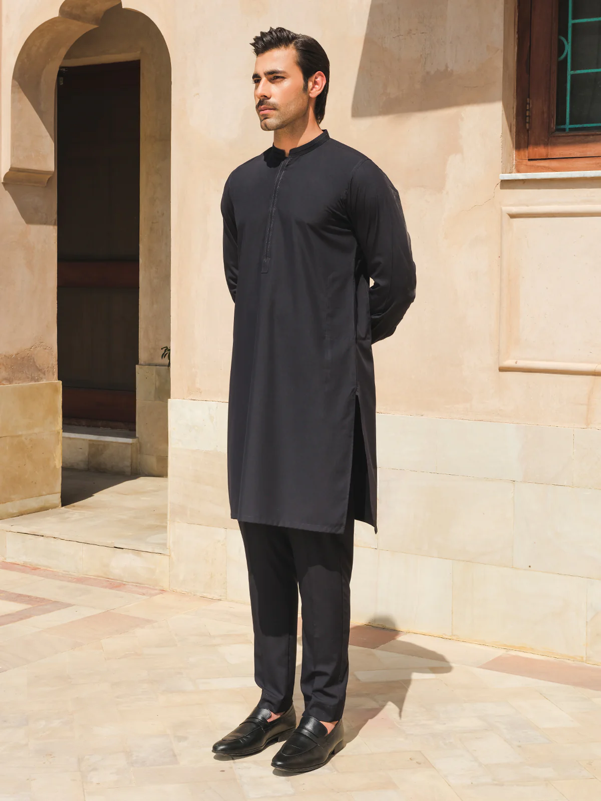 Men's Navy Blue Kurta Pajama - EMTKPT24-031 - Image 7