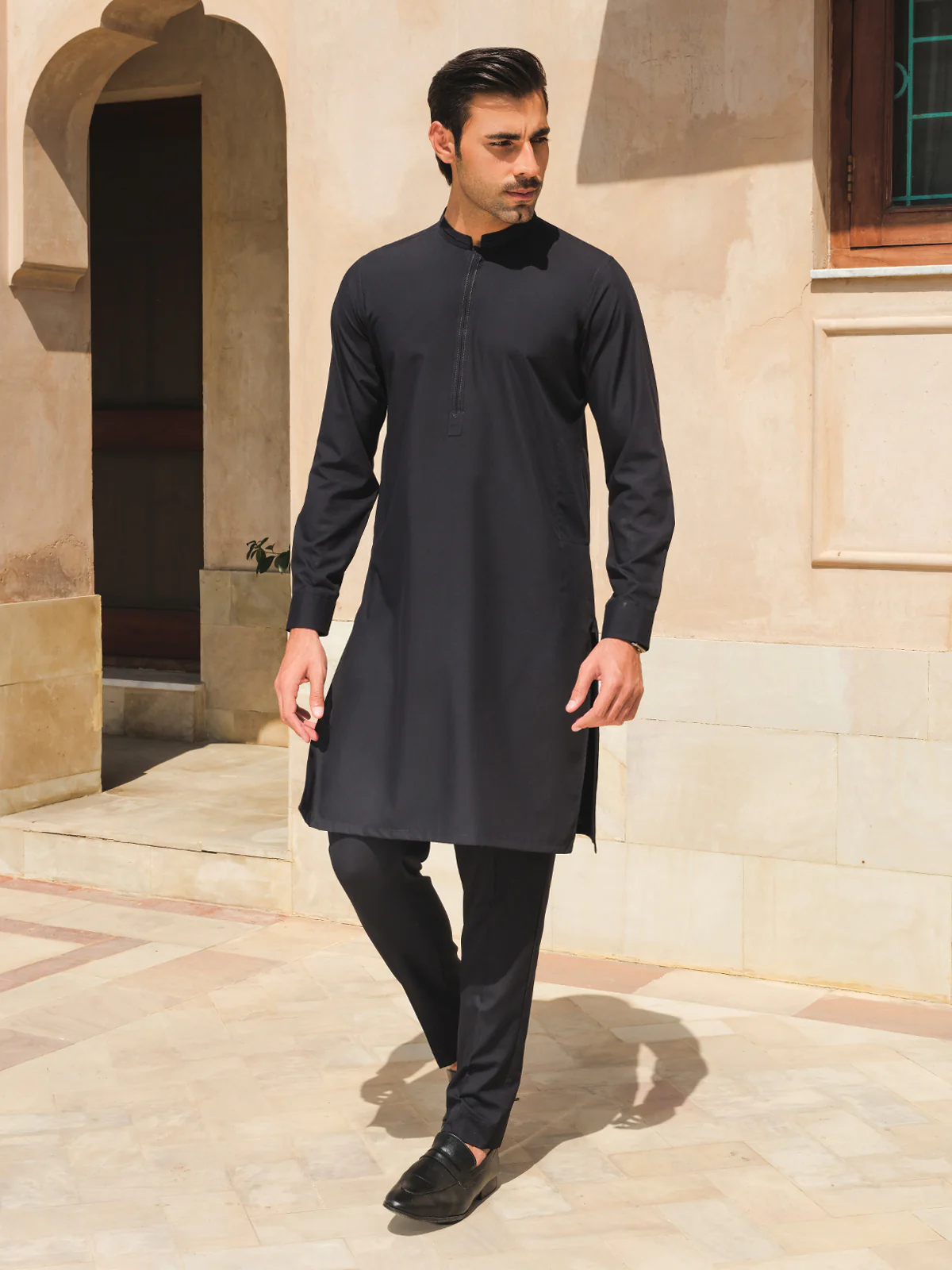 Men's Navy Blue Kurta Pajama - EMTKPT24-031 - Image 8