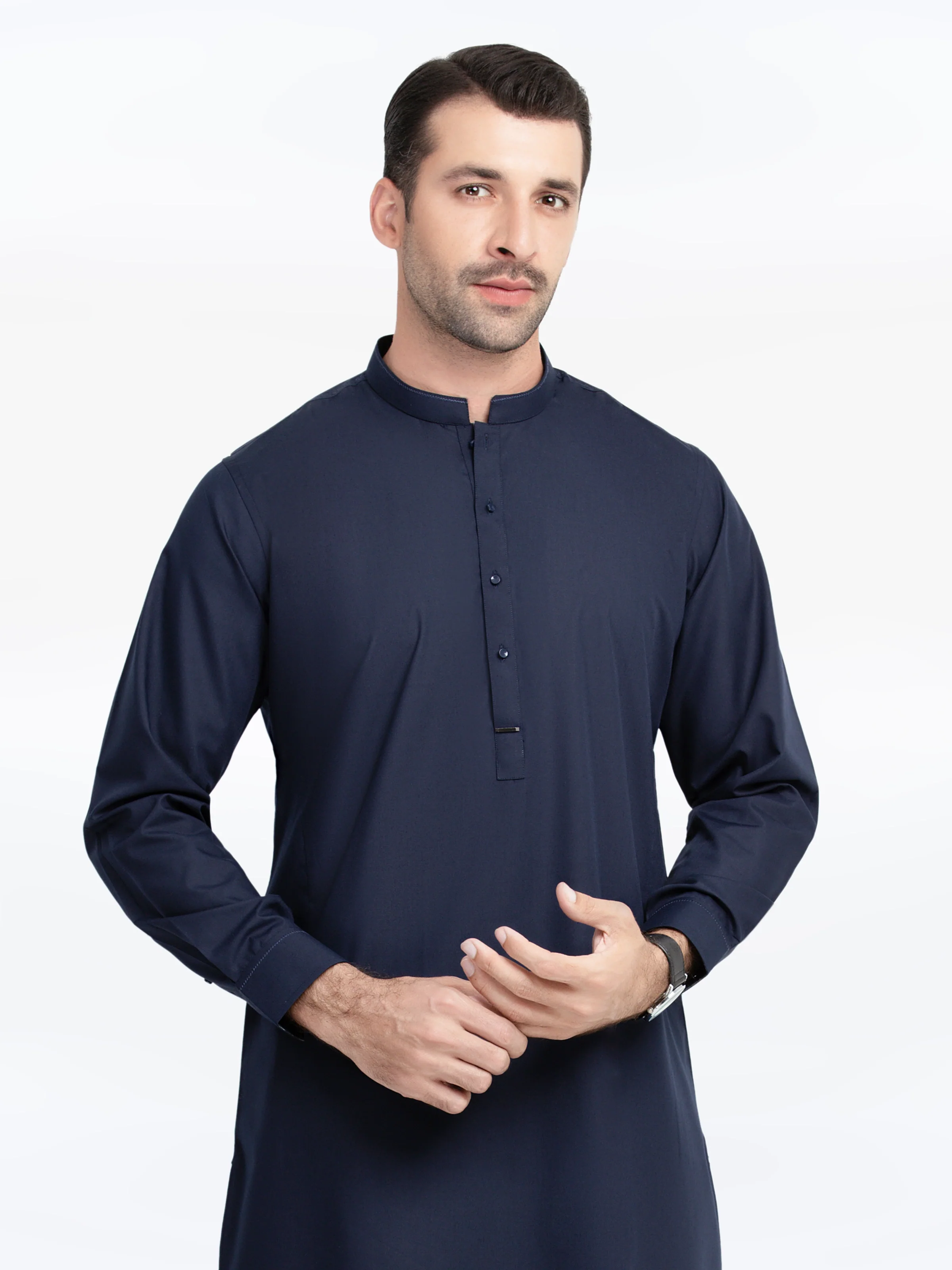 Men's Navy Blue Kurta Pajama - EMTKPT5-053 - Image 2