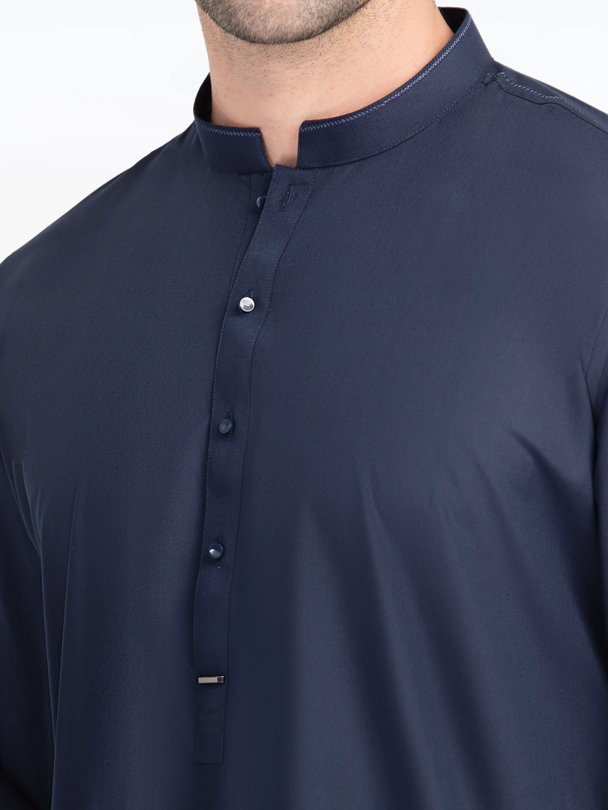 Men's Navy Blue Kurta Pajama - EMTKPT5-053 - Image 3