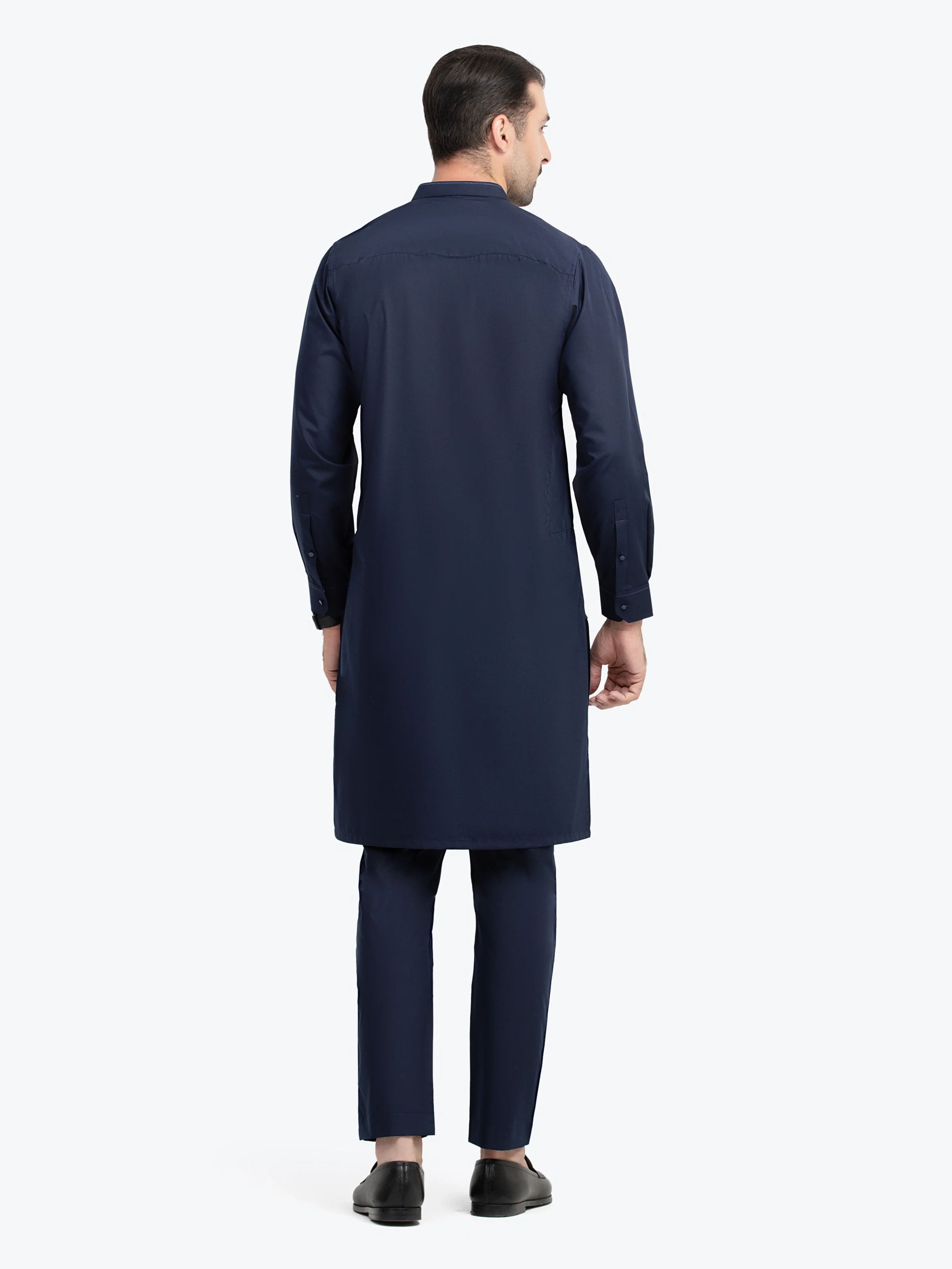 Men's Navy Blue Kurta Pajama - EMTKPT5-053 - Image 5