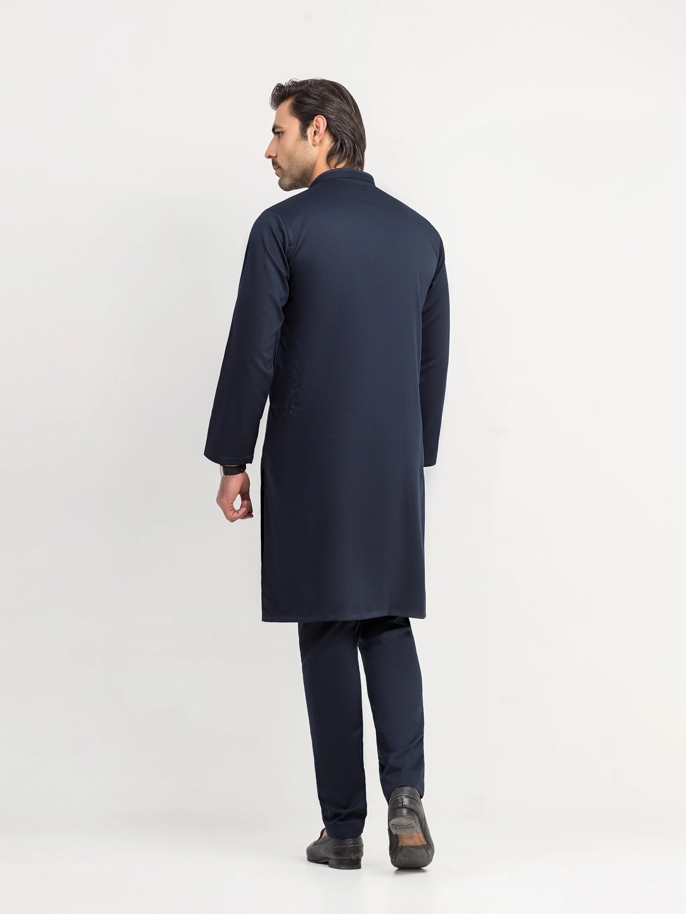 Men's Navy Blue Kurta Pajama - EMTKPT5-094 - Image 5