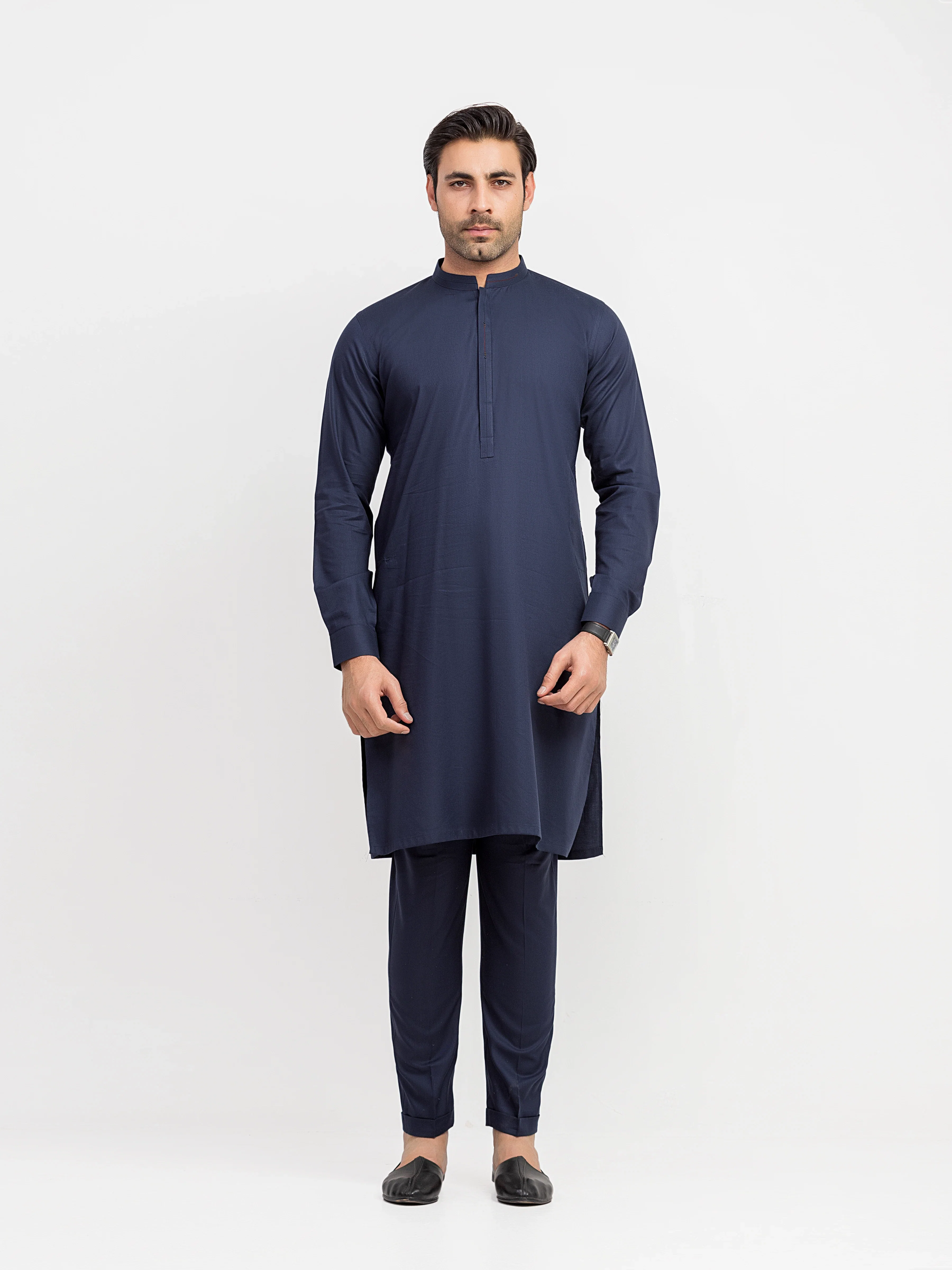 Men's Navy Blue Kurta Pajama - EMTKPT6-101