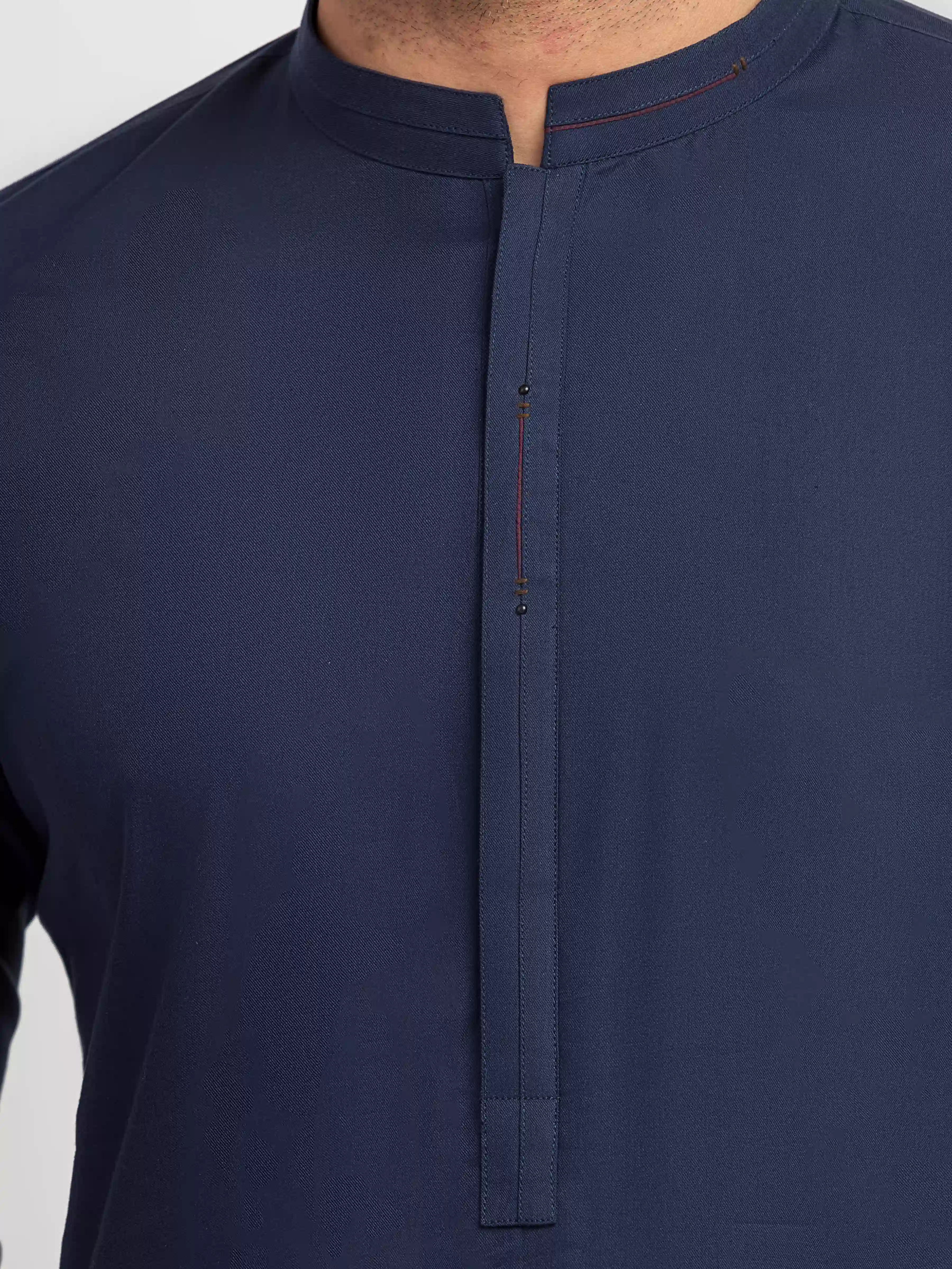 Men's Navy Blue Kurta Pajama - EMTKPT6-101 - Image 3
