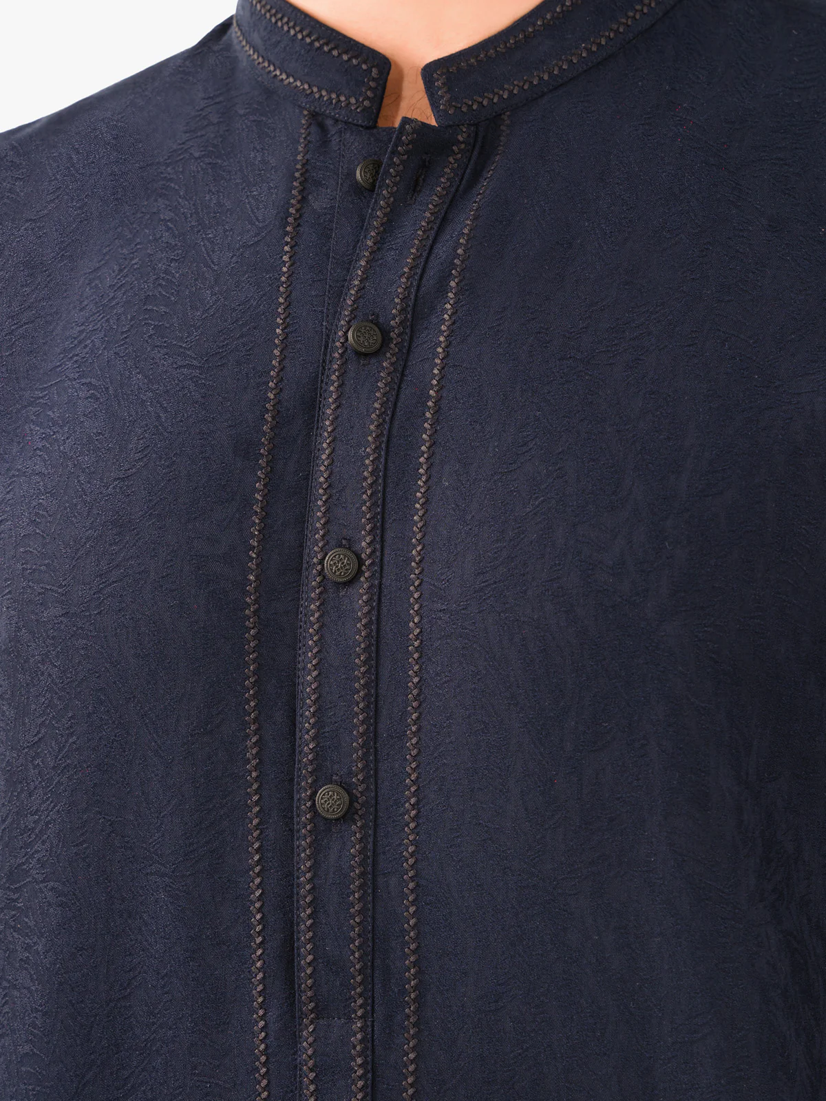Men's Navy Blue Kurta Pajama - EMTSC23-105 - Image 4
